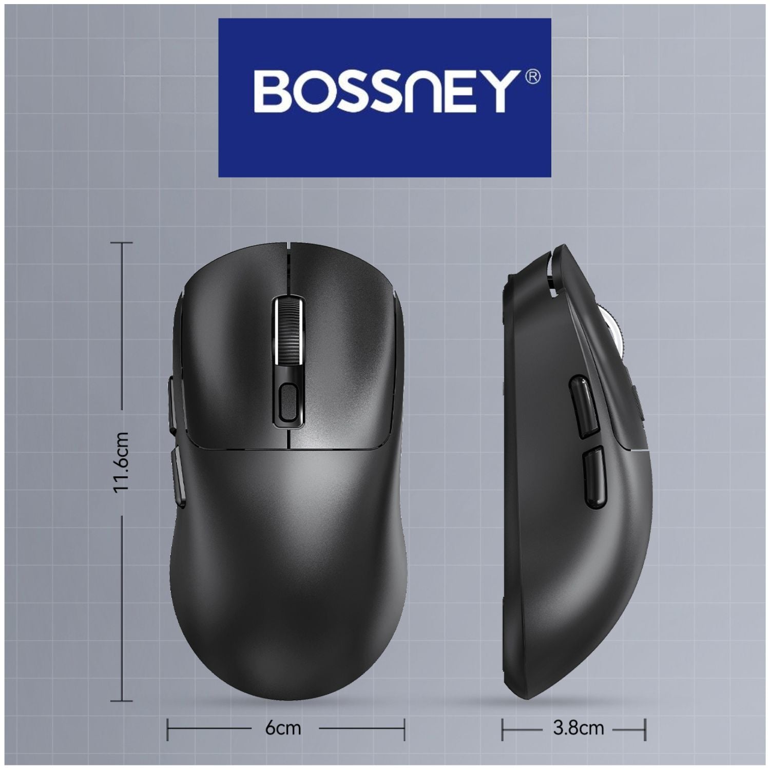 MOUSE INALÁMBRICO BLUETOOTH 2.4G RECARGABLE TIPO C DPI AJUSTABLE 800 1600 2400 ERGONÓMICO PARA LAPTOP PC - 7