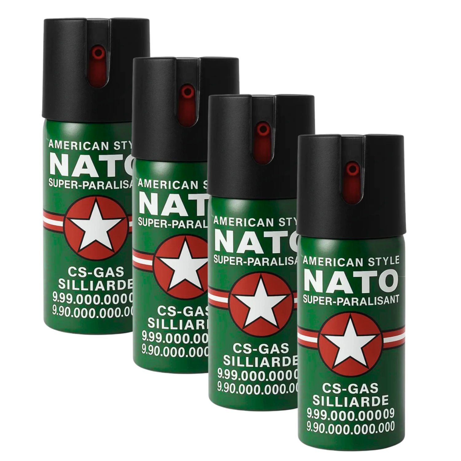 PACK 4 GAS PIMIENTA 60ML ESTILO AMERICANO SEGURIDAD PORTÁTIL ALCANCE 3M - 1