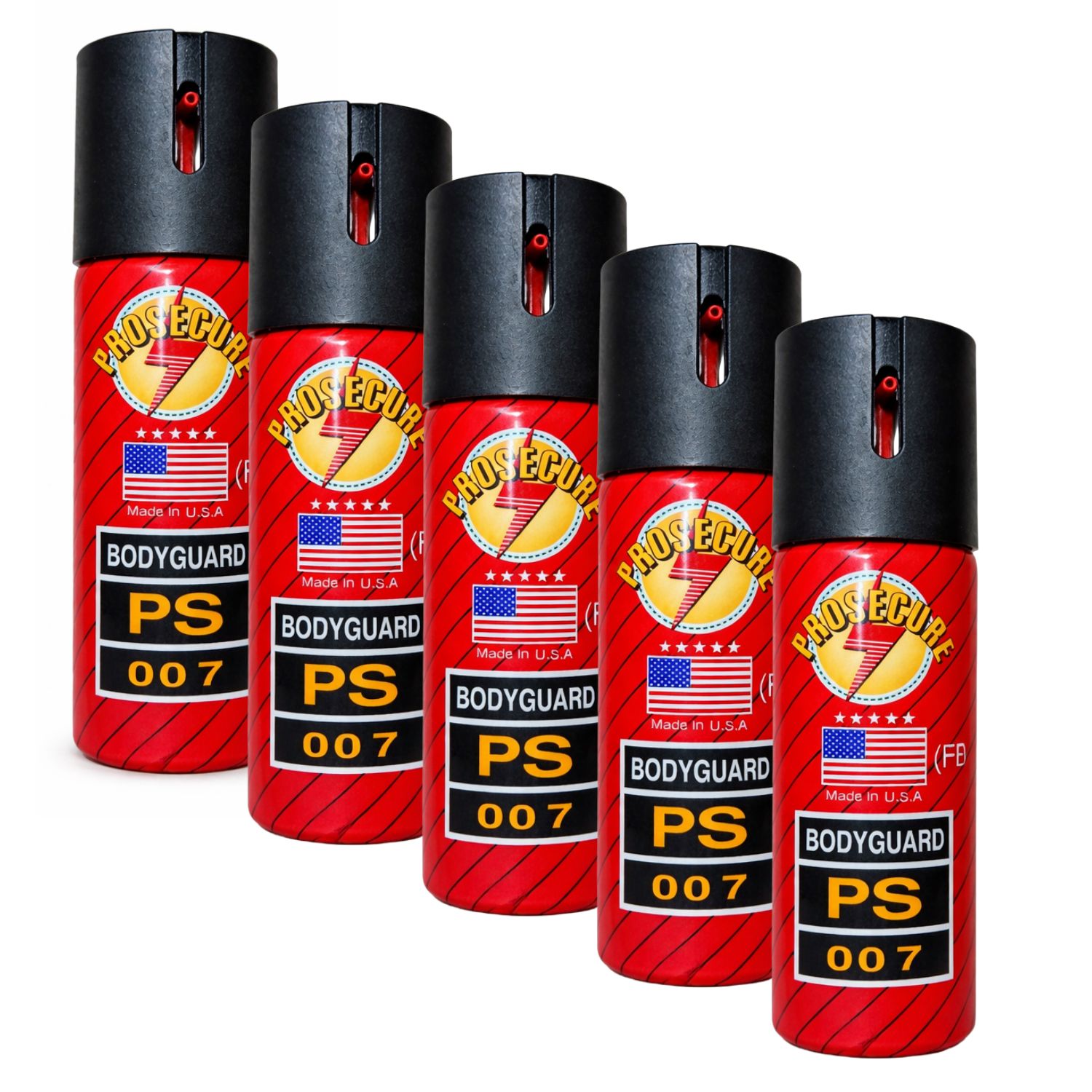 PACK 5 GAS PIMIENTA 60ML ESTILO AMERICANO SEGURIDAD PORTÁTIL ALCANCE 3M - 1