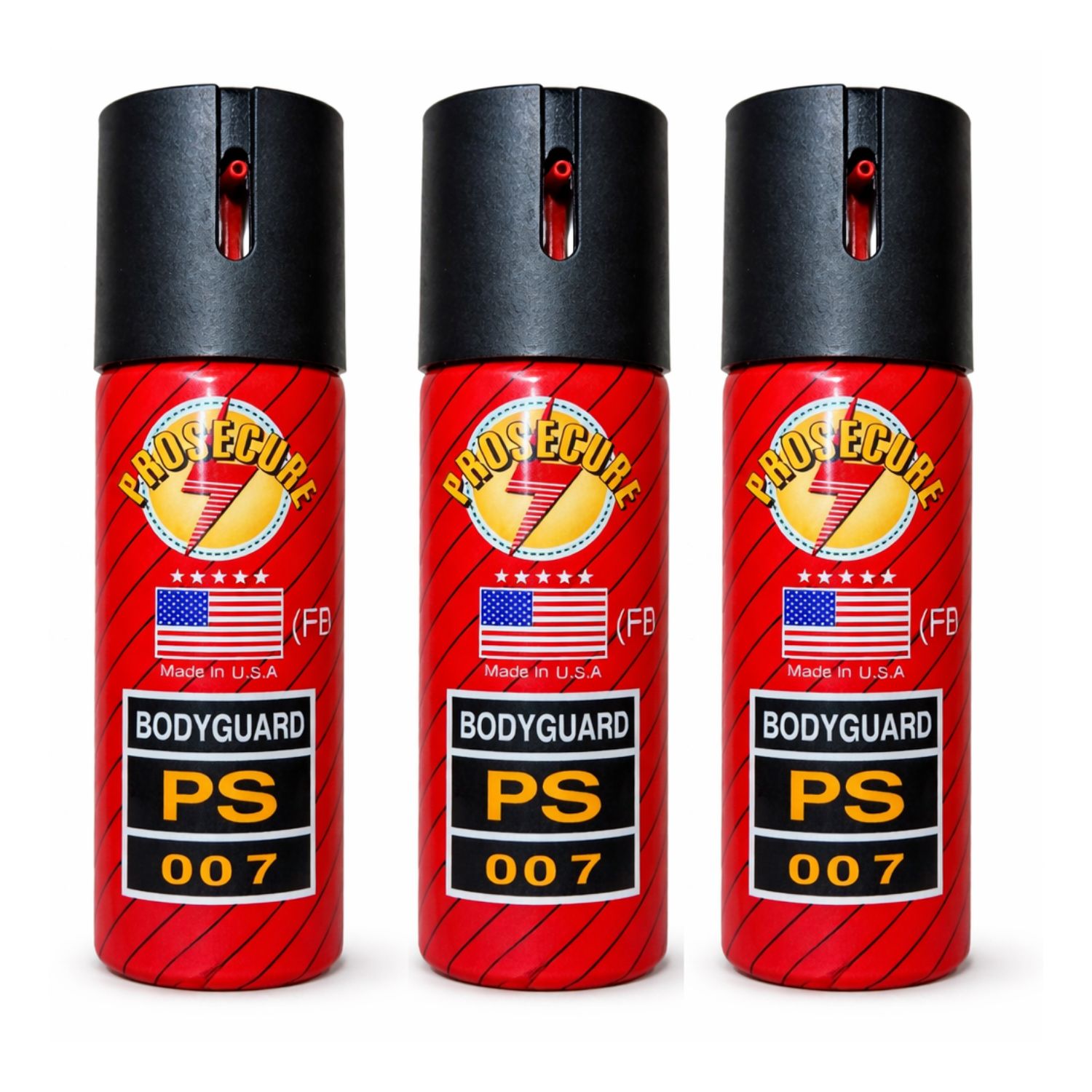 PACK 3 GAS PIMIENTA 60ML ESTILO AMERICANO SEGURIDAD PORTÁTIL ALCANCE 3M - 1