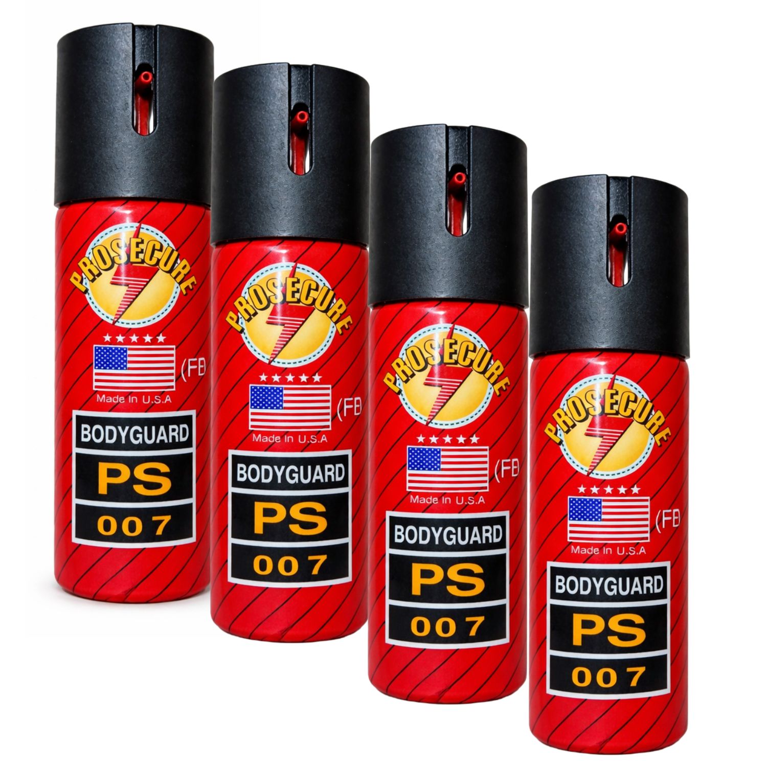 PACK 4 GAS PIMIENTA 60ML ESTILO AMERICANO SEGURIDAD PORTÁTIL ALCANCE 3M - 1