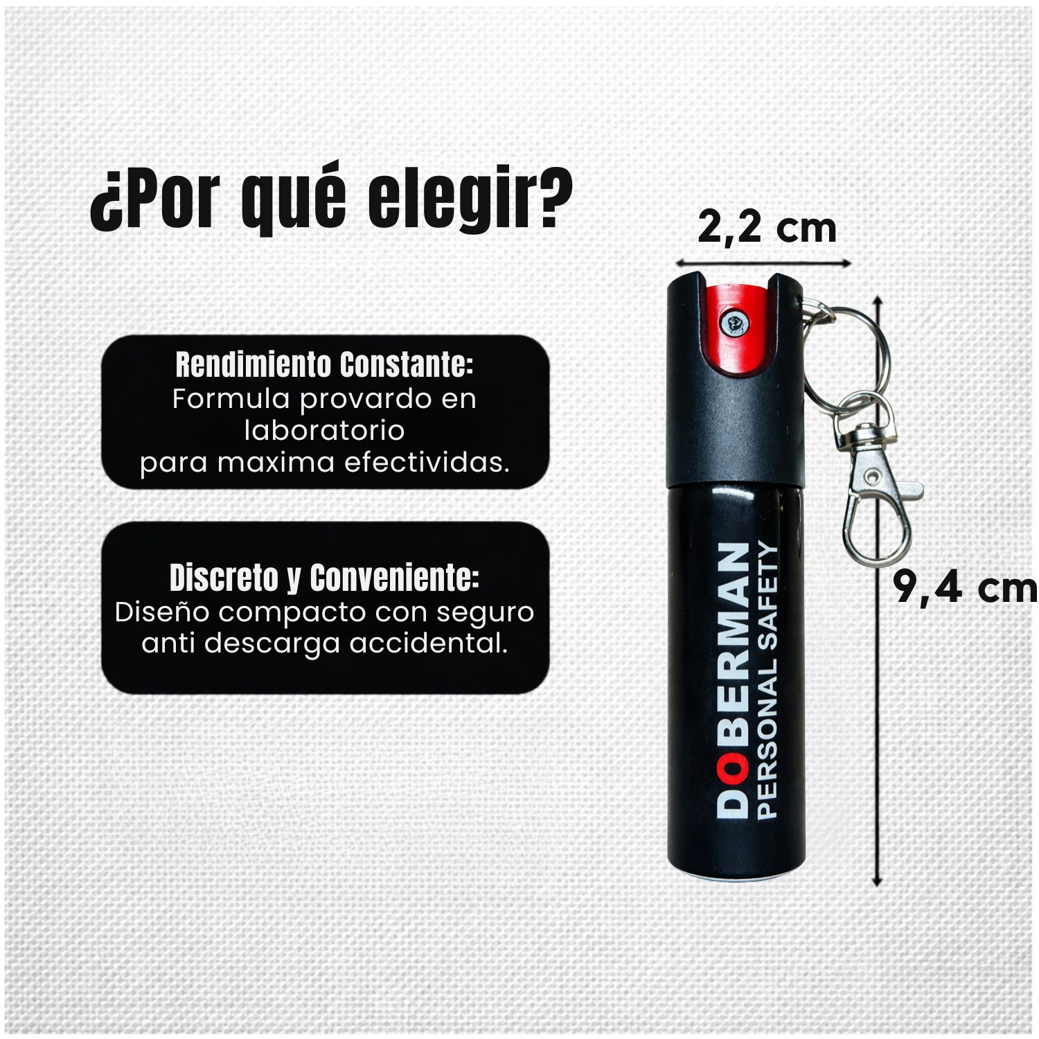 GAS PIMIENTA LLAVERO 20ML COMPACTO CON SEGURO Y CLIP PORTÁTIL - 4