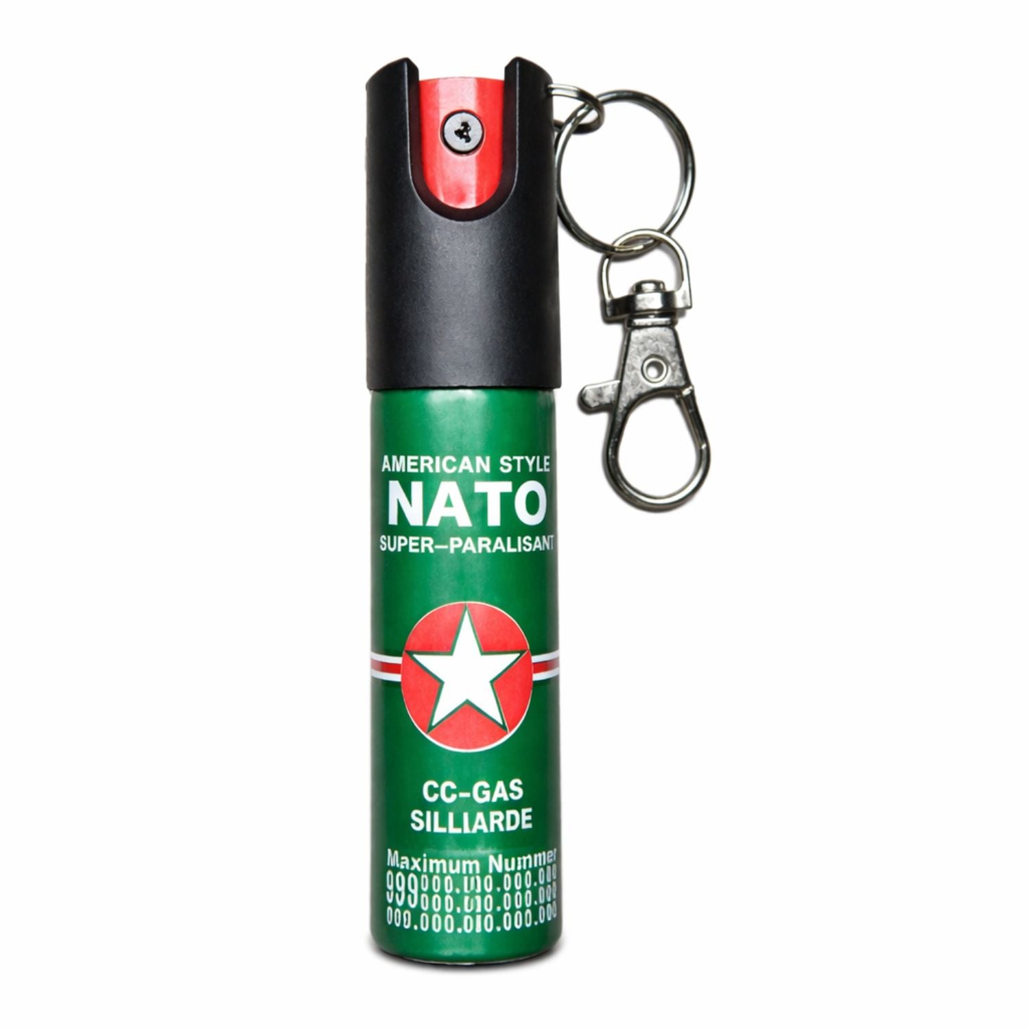GAS PIMIENTA LLAVERO 20ML COMPACTO CON SEGURO Y CLIP PORTÁTIL - 1