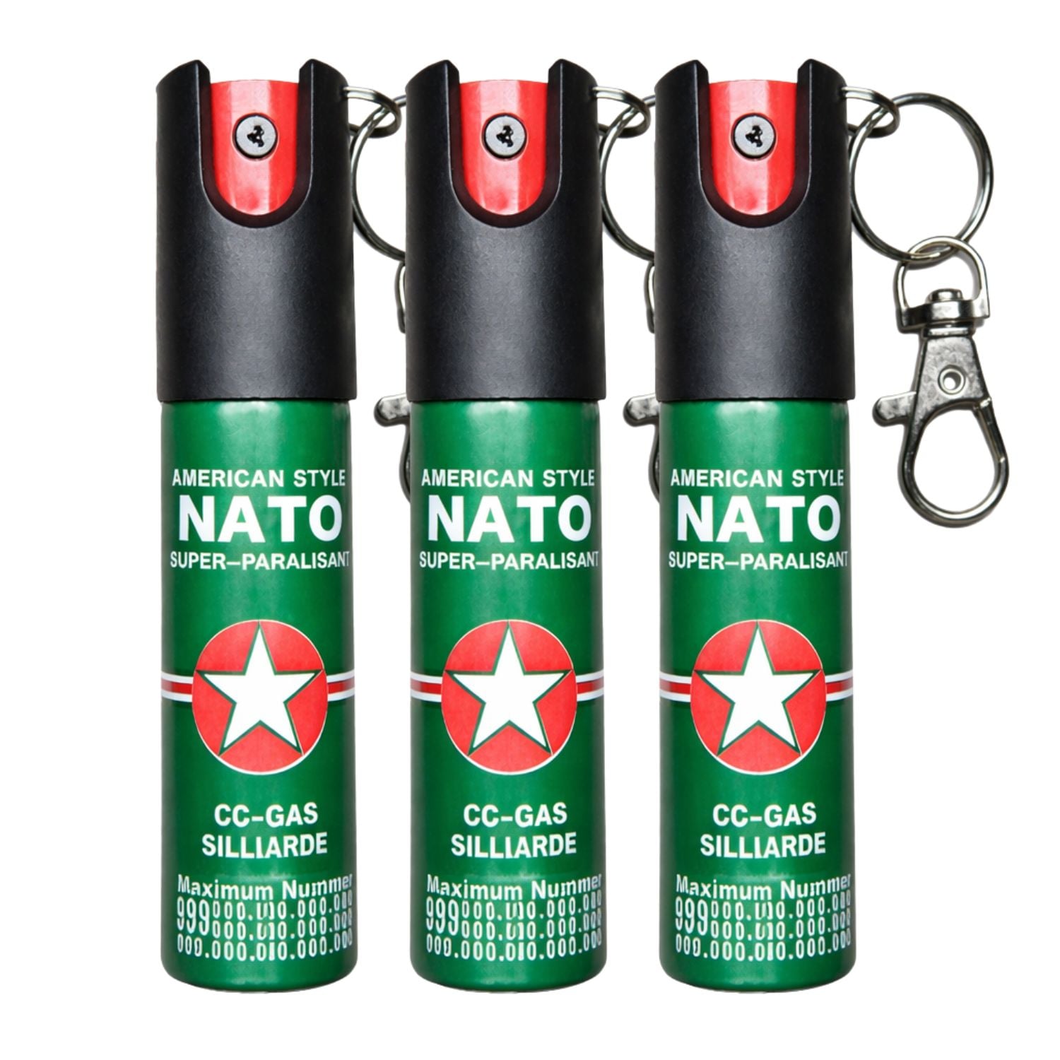 GAS PIMIENTA LLAVERO 20ML COMPACTO CON SEGURO Y CLIP PORTÁTIL - 1