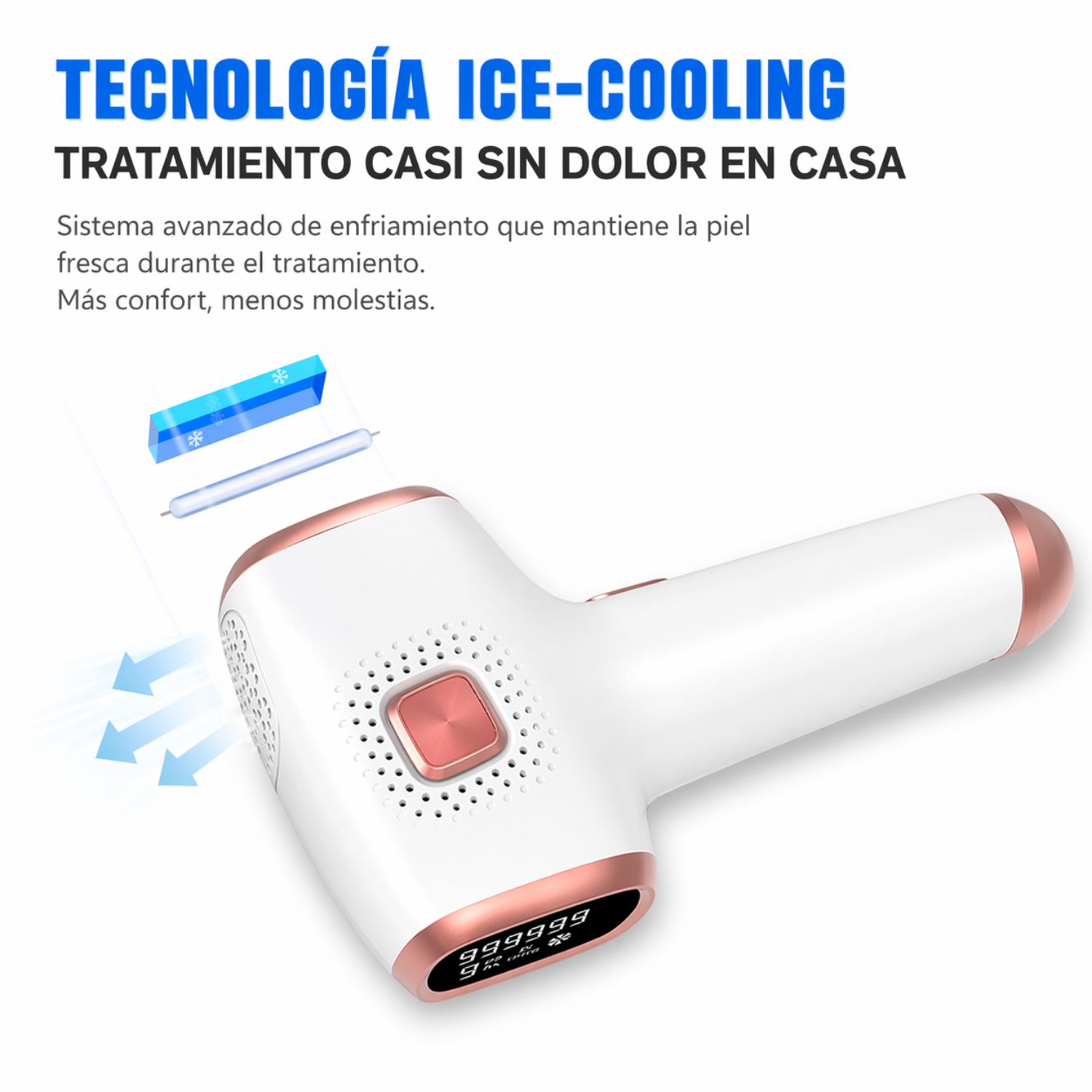 DEPILADORA LÁSER IPL CON ENFRIAMIENTO ICE COOLING LUZ PULSADA PROFESIONAL USO CORPORAL Y FACIAL - 4