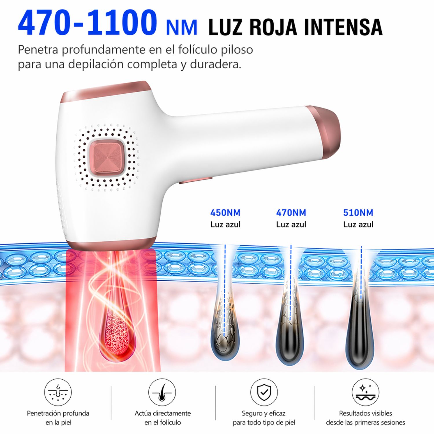 DEPILADORA LÁSER IPL CON ENFRIAMIENTO ICE COOLING LUZ PULSADA PROFESIONAL USO CORPORAL Y FACIAL - 6