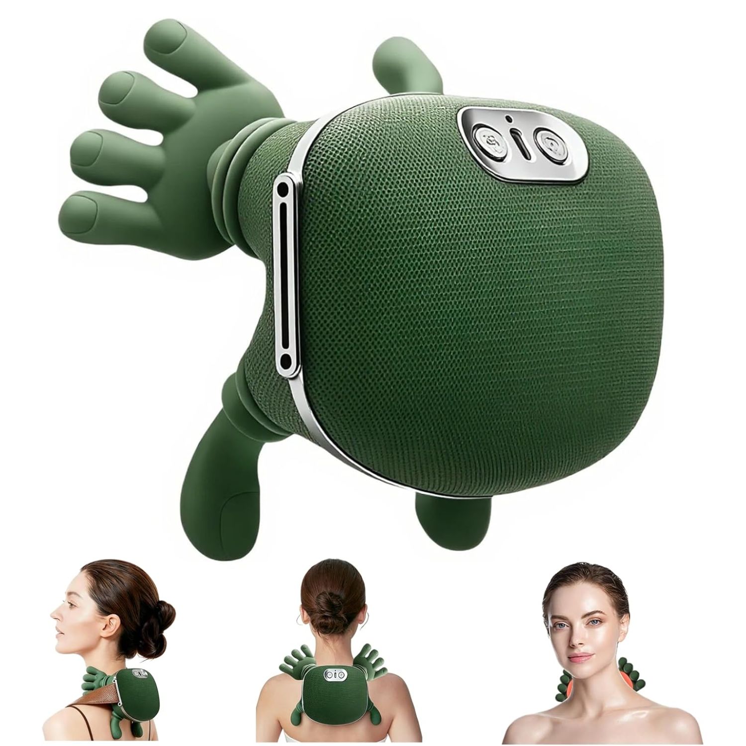 MASAJEADOR DE MANITOS PARA CUELLO Y ESPALDA CON CALOR 4D TEJIDO PROFUNDO SHIATSU 3 NIVELES RECARGABLE PORTÁTIL - 1