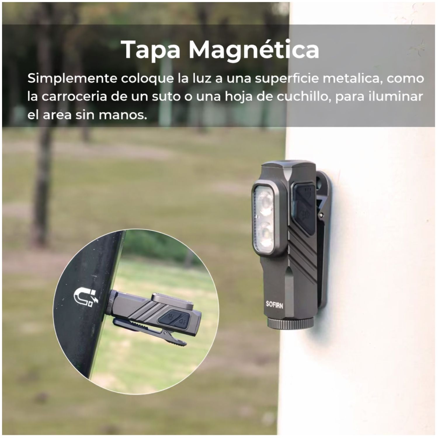 LINTERNA LED RECARGABLE ALTA POTENCIA 1000 LÚMENES CON LUZ ROJA, IMÁN Y CLIP MANOS LIBRES PARA EMERGENCIAS - 7