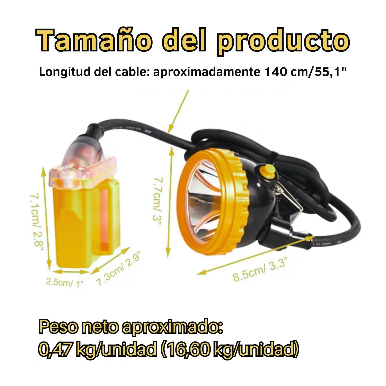 LINTERNA MINERA LED RECARGABLE 500M IP68 PARA CASCO LUZ ROJA Y BLANCA EMERGENCIA ALTA POTENCIA INDUSTRIAL - 10