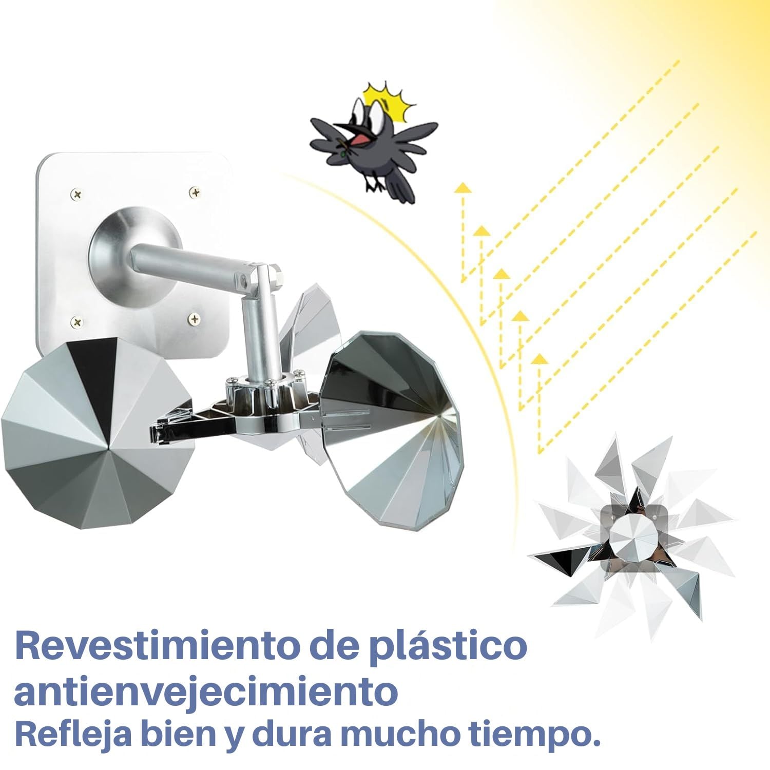 AHUYENTADOR DE AVES REFLECTANTE PARA EXTERIORES TECHOS JARDINES Y BALCONES - 2