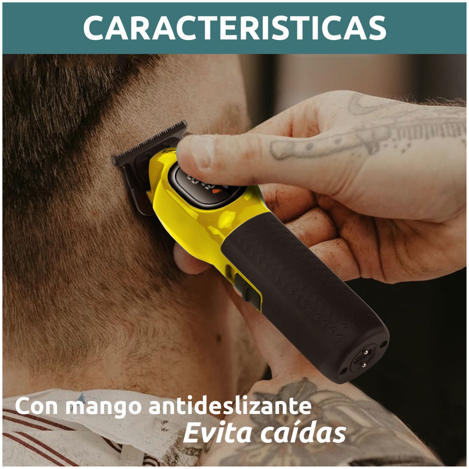 MAQUINA CORTA PELO PROFESIONAL INALAMBRICA 8000RPM CON BASE PANTALLA DIGITAL IDEAL PARA BARBERIA Y USO EN CASA - 9