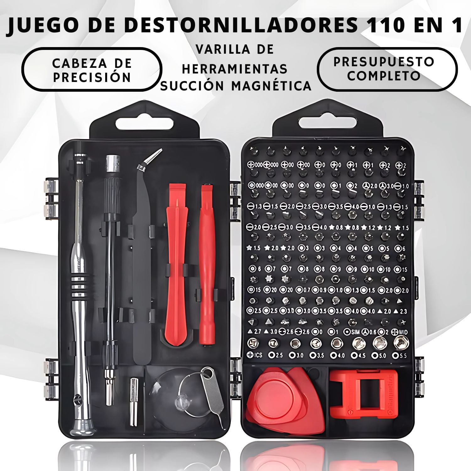 SET DE 110 DESTORNILLADORES MAGNÉTICOS Y HERRAMIENTAS DE PRECISIÓN PARA CELULARES, TABLETS, PC, CONSOLAS Y ELECTRÓNICA - 3