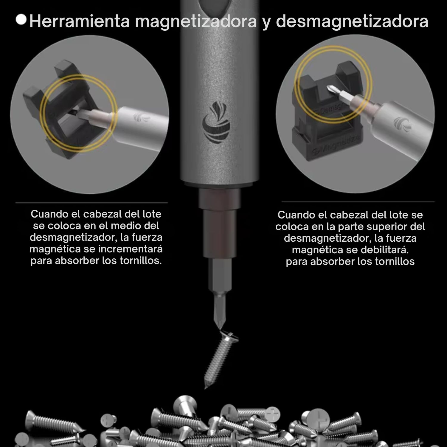 MINIDESTORNILLADOR ELÉCTRICO DE PRECISIÓN RECARGABLE USB C CON 20 BROCAS MAGNÉTICAS PARA REPARACIÓN DE CELULARES Y LAPTOP - 6