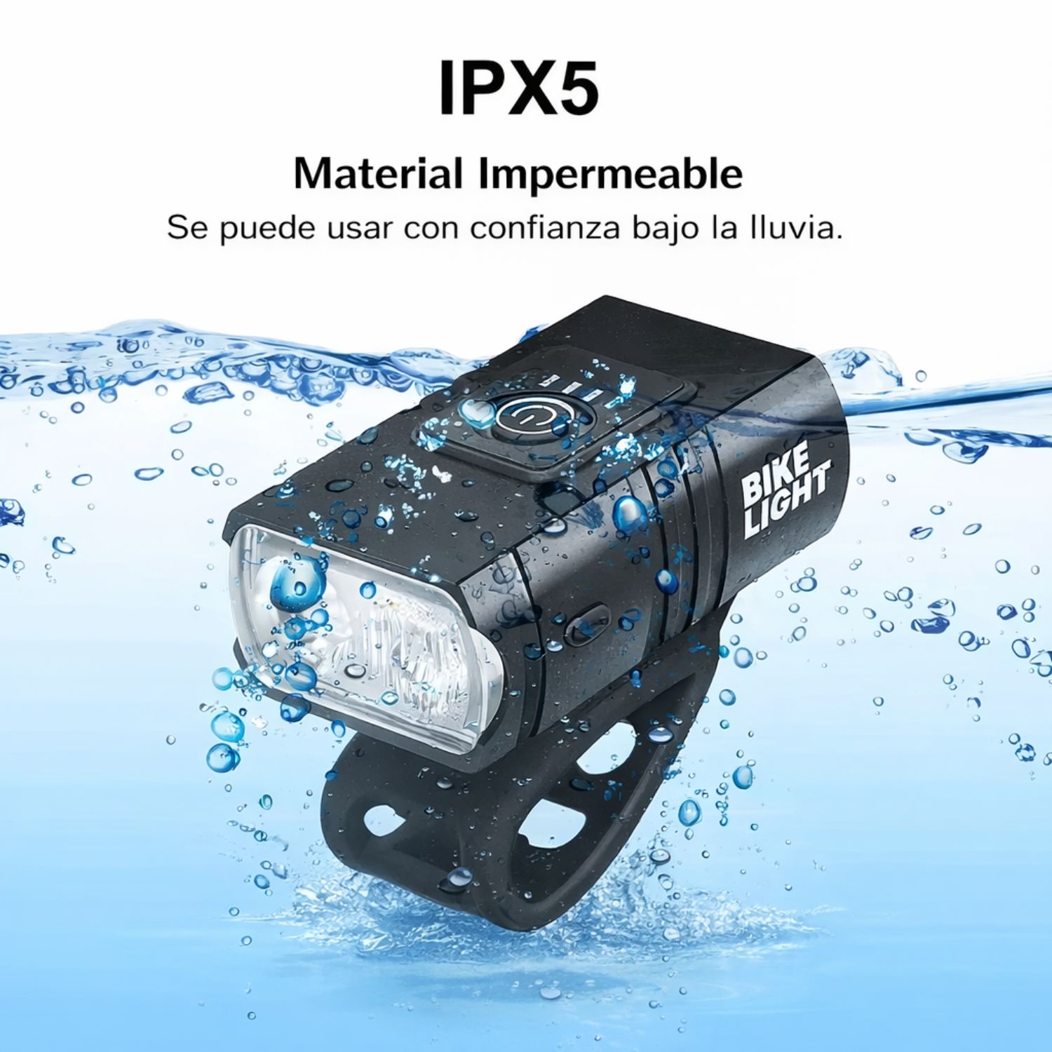 LUZ DELANTERA PARA BICICLETA RECARGABLE USB 1000LM IMPERMEABLE 6 MODOS LUZ LED PARA BICICLETA - 6
