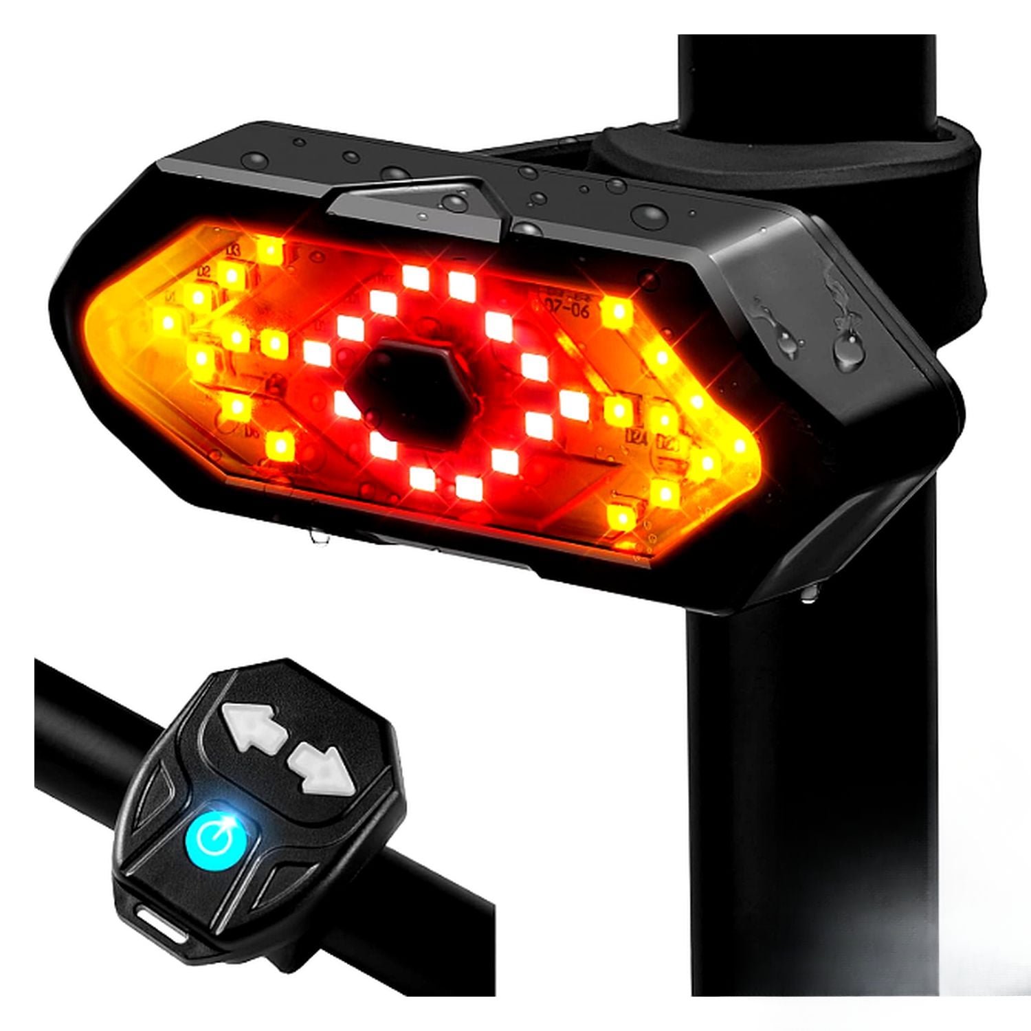 LUZ DIRECCIONAL PARA BICICLETA CON SONIDO DE ADVERTENCIA LUZ TRASERA PARA BICI Y SCOOTER RECARGABLE - 1