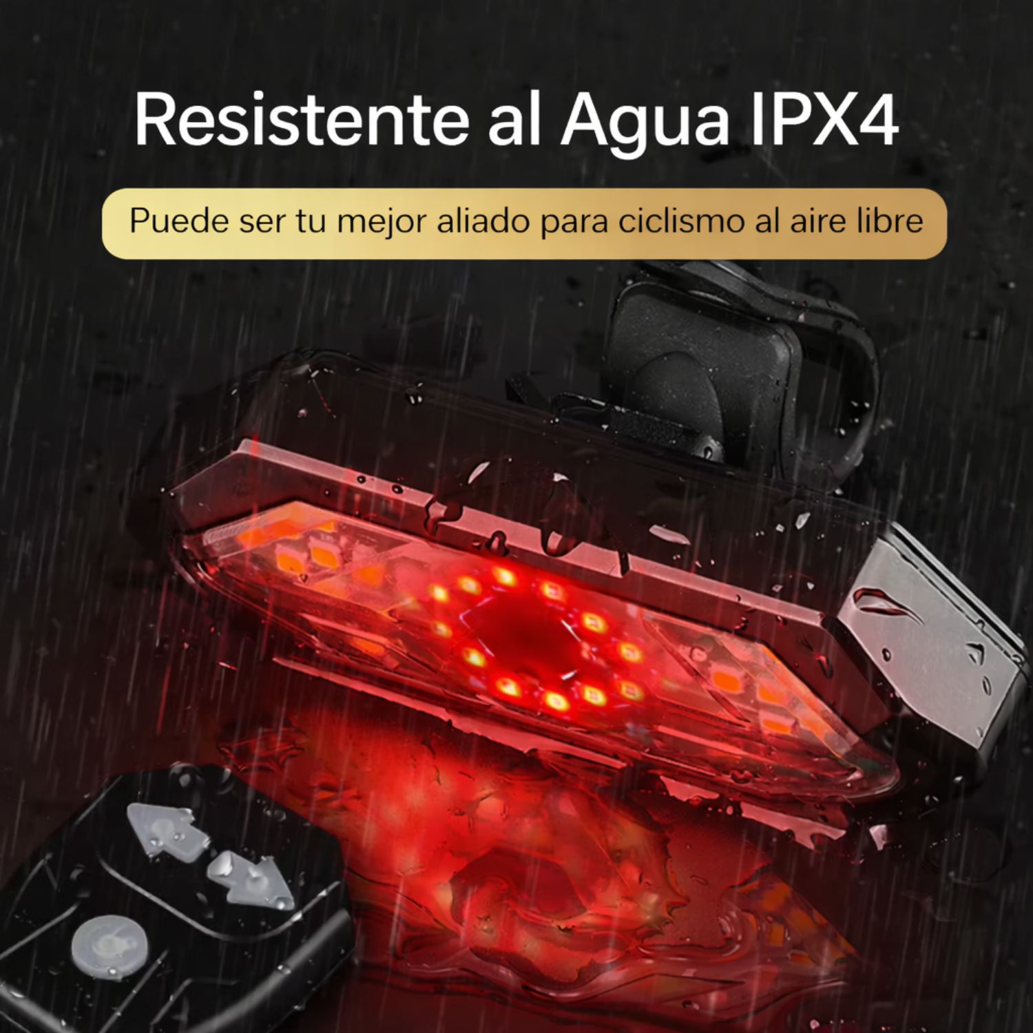 LUZ DIRECCIONAL PARA BICICLETA CON SONIDO DE ADVERTENCIA LUZ TRASERA PARA BICI Y SCOOTER RECARGABLE - 7