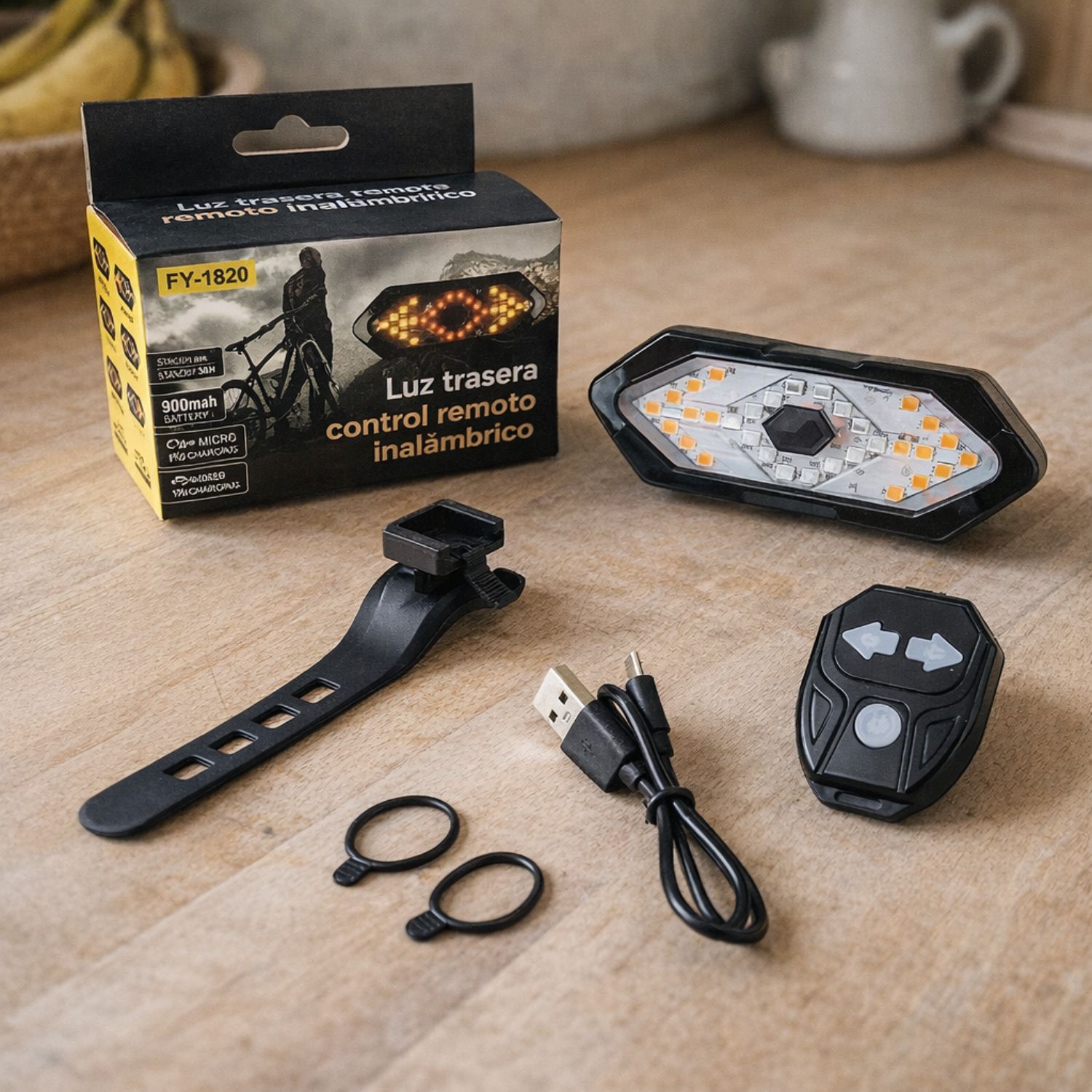 LUZ DIRECCIONAL PARA BICICLETA CON SONIDO DE ADVERTENCIA LUZ TRASERA PARA BICI Y SCOOTER RECARGABLE - 8