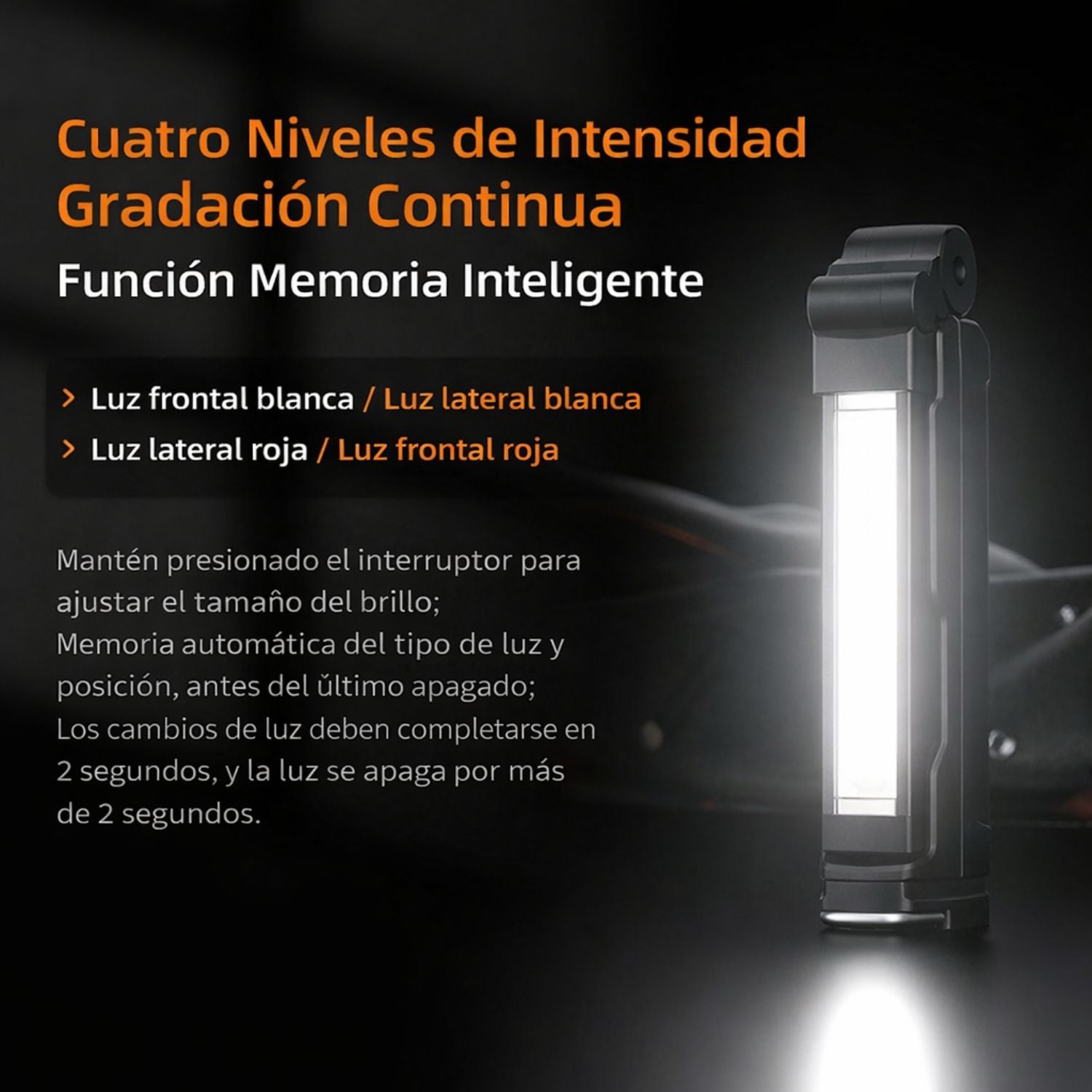 LINTERNA DE TRABAJO COB RECARGABLE 800LM 360° USB-C IMÁN BASE MAGNÉTICA BATERÍA 18650 SUPERFIRE G16-S - 8