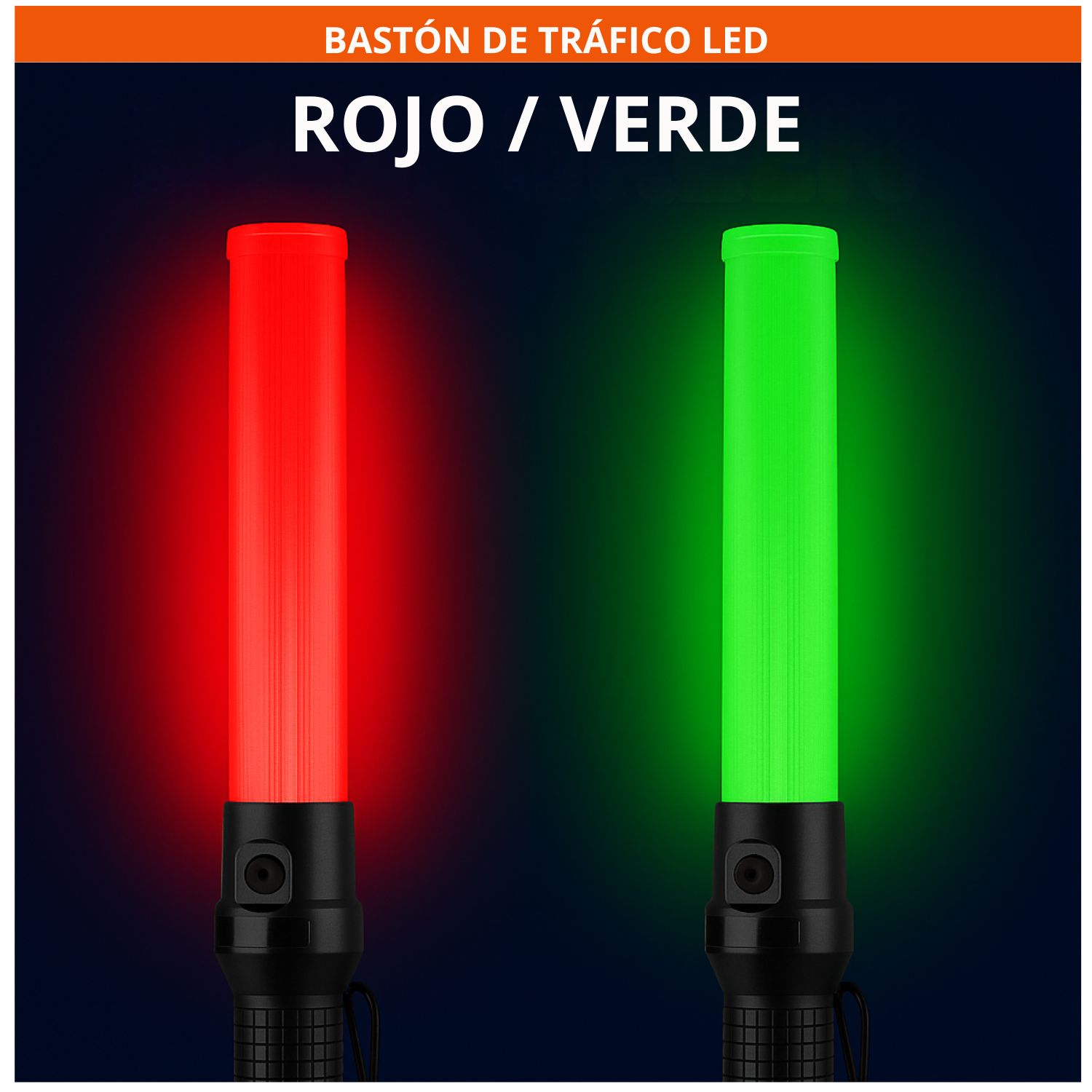 BASTÓN LUMINOSO LED RECARGABLE ROJA Y VERDE 4 MODOS PARA TRÁNSITO SEGURIDAD Y EMERGENCIAS - 4