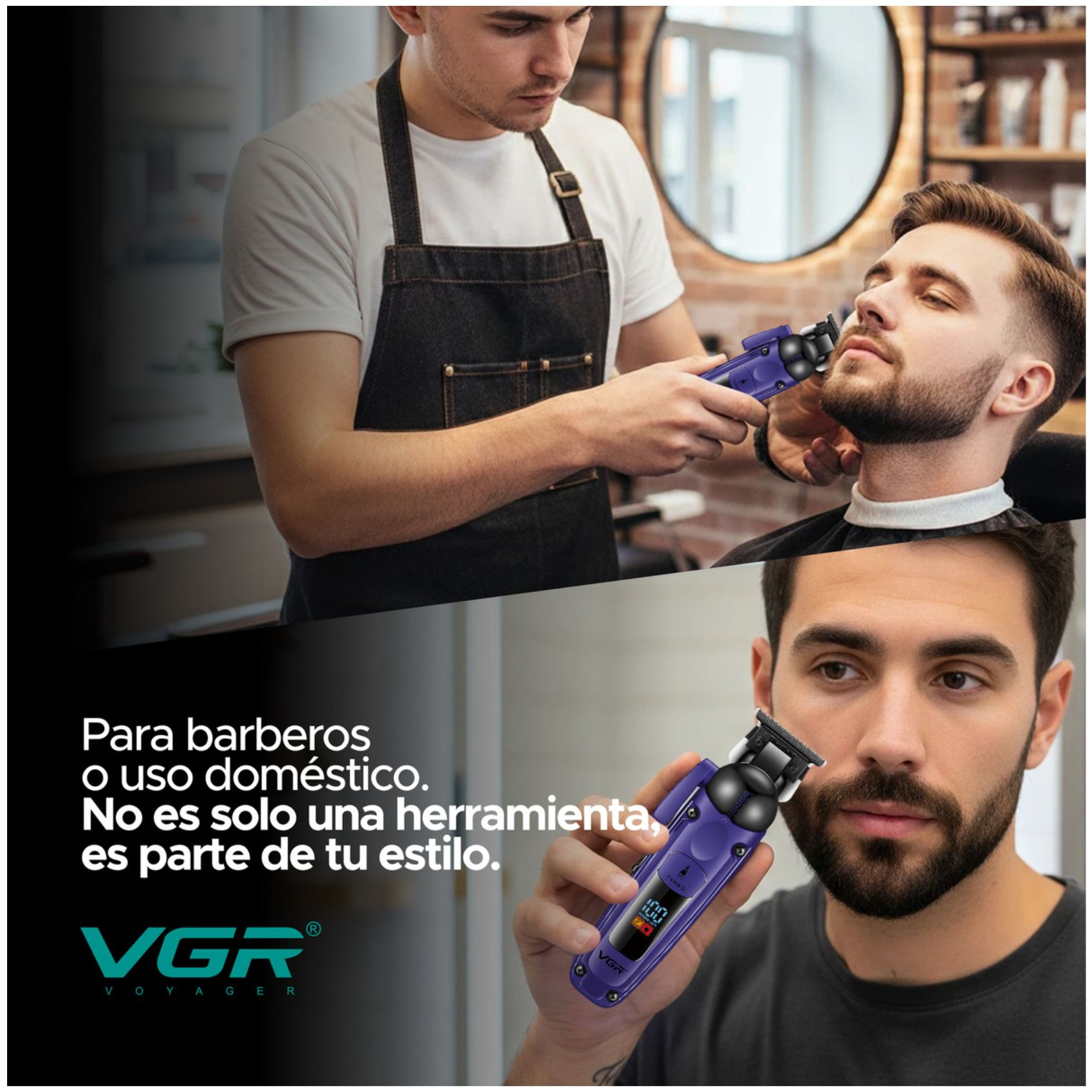 MÁQUINA CORTAR CABELLO VGR V-274 PROFESIONAL FADE TURBO 7000RPM - 2