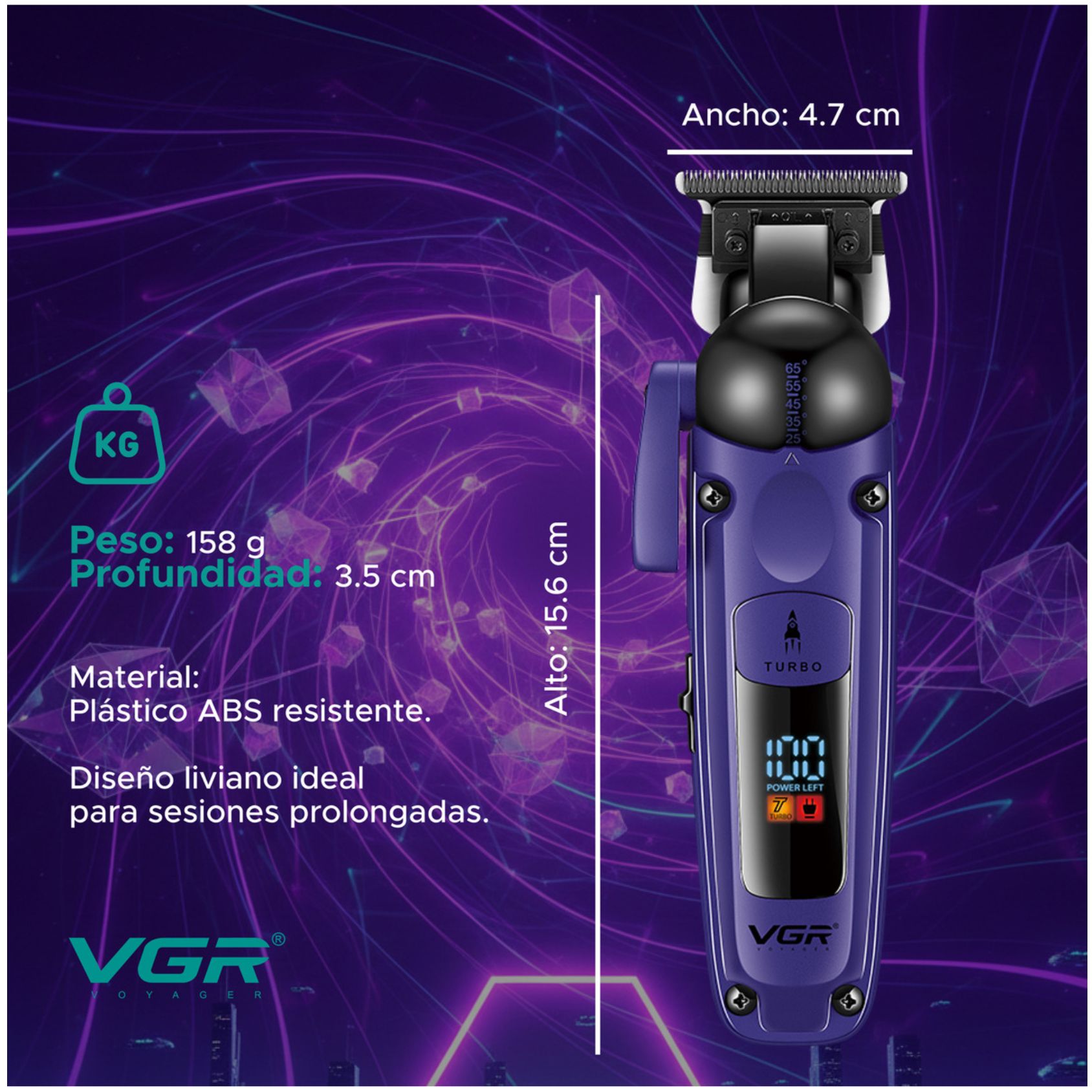 MÁQUINA CORTAR CABELLO VGR V-274 PROFESIONAL FADE TURBO 7000RPM - 7
