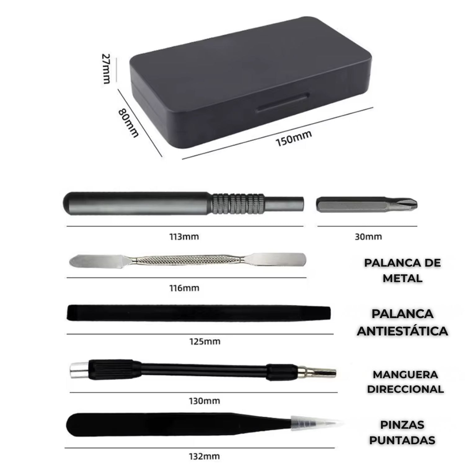 Juego de Destornilladores de Precisión 26 en 1 Magnético para Celulares y Electrónica - 4
