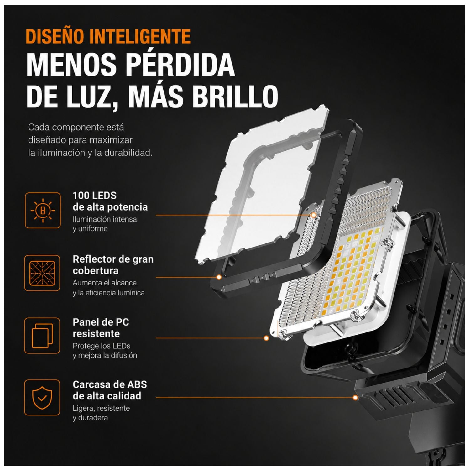 LINTERNA MINERA RECARGABLE USB C CON SENSOR DE MOVIMIENTO 100 LED TRICOLOR ALTA POTENCIA - 2
