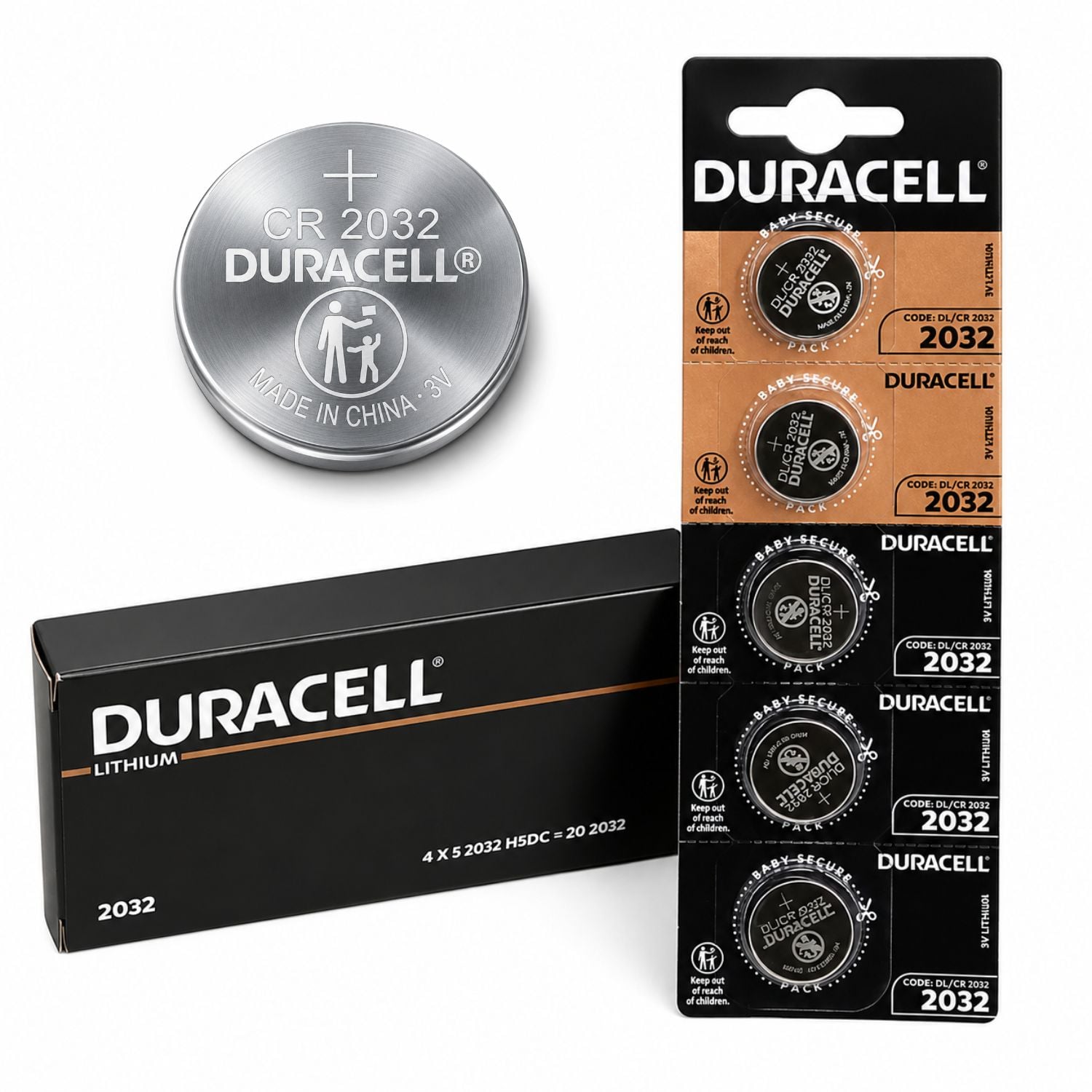 PILAS CR2032 LITIO 3V PACK X5 PARA CONTROL REMOTO DE AUTO RELOJES BALANZAS Y CALCULADORAS - 1