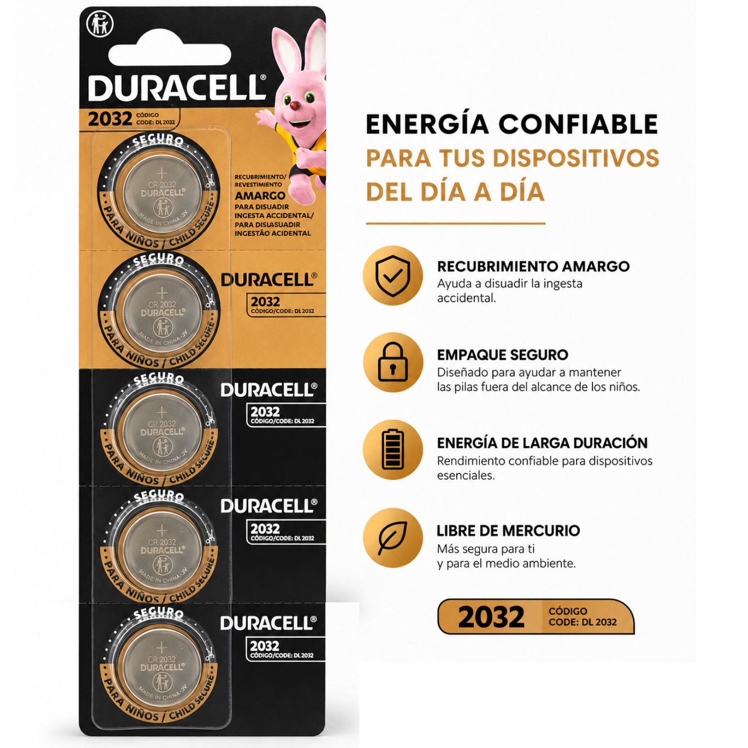 PILAS CR2032 3V DURACELL X 10 UNIDADES - 2