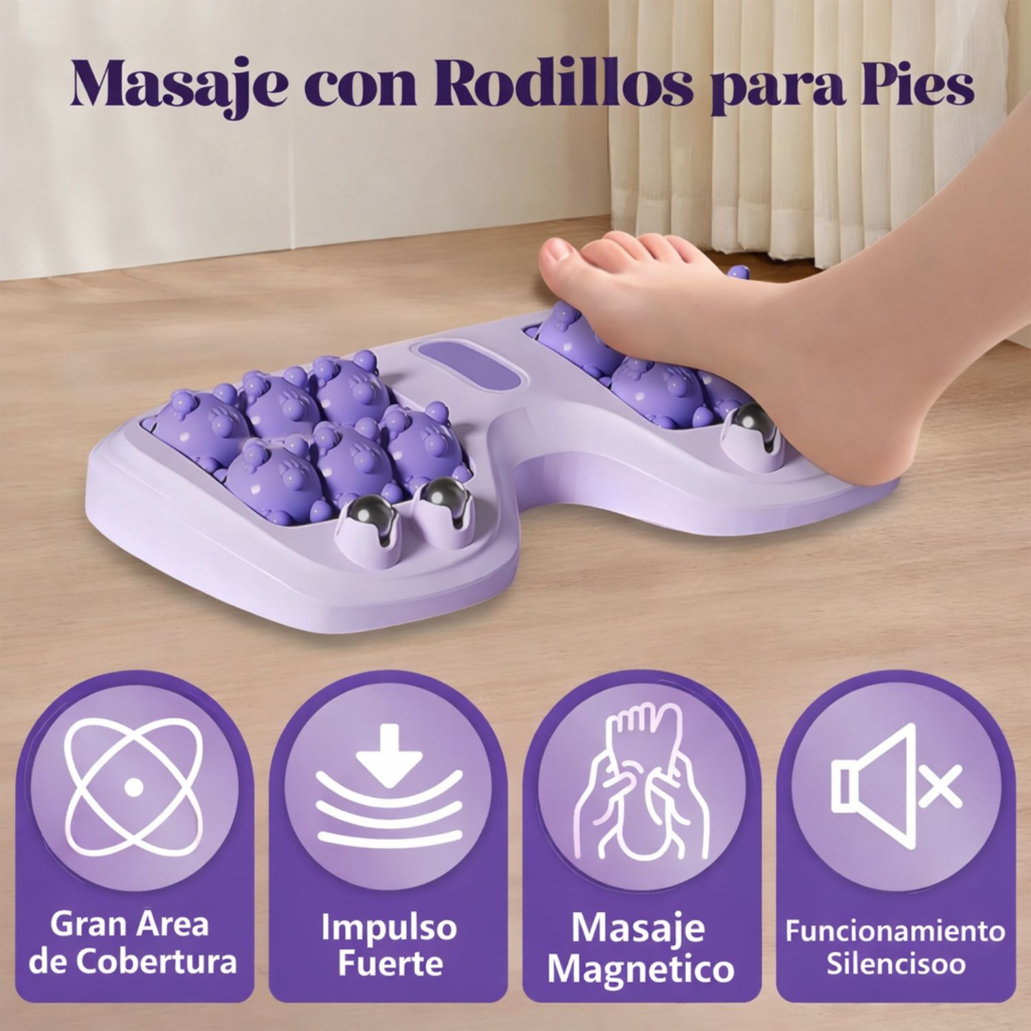 RODILLO MASAJEADOR DE PIES PARA FASCITIS PLANTAR CON ACUPRESIÓN Y BASE ANTIDESLIZANTE DOLOR PLANTAR - 7