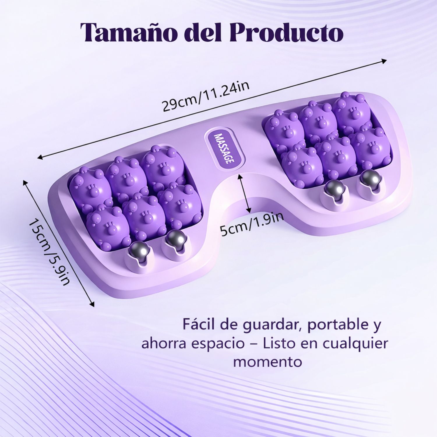 RODILLO MASAJEADOR DE PIES PARA FASCITIS PLANTAR CON ACUPRESIÓN Y BASE ANTIDESLIZANTE DOLOR PLANTAR - 9