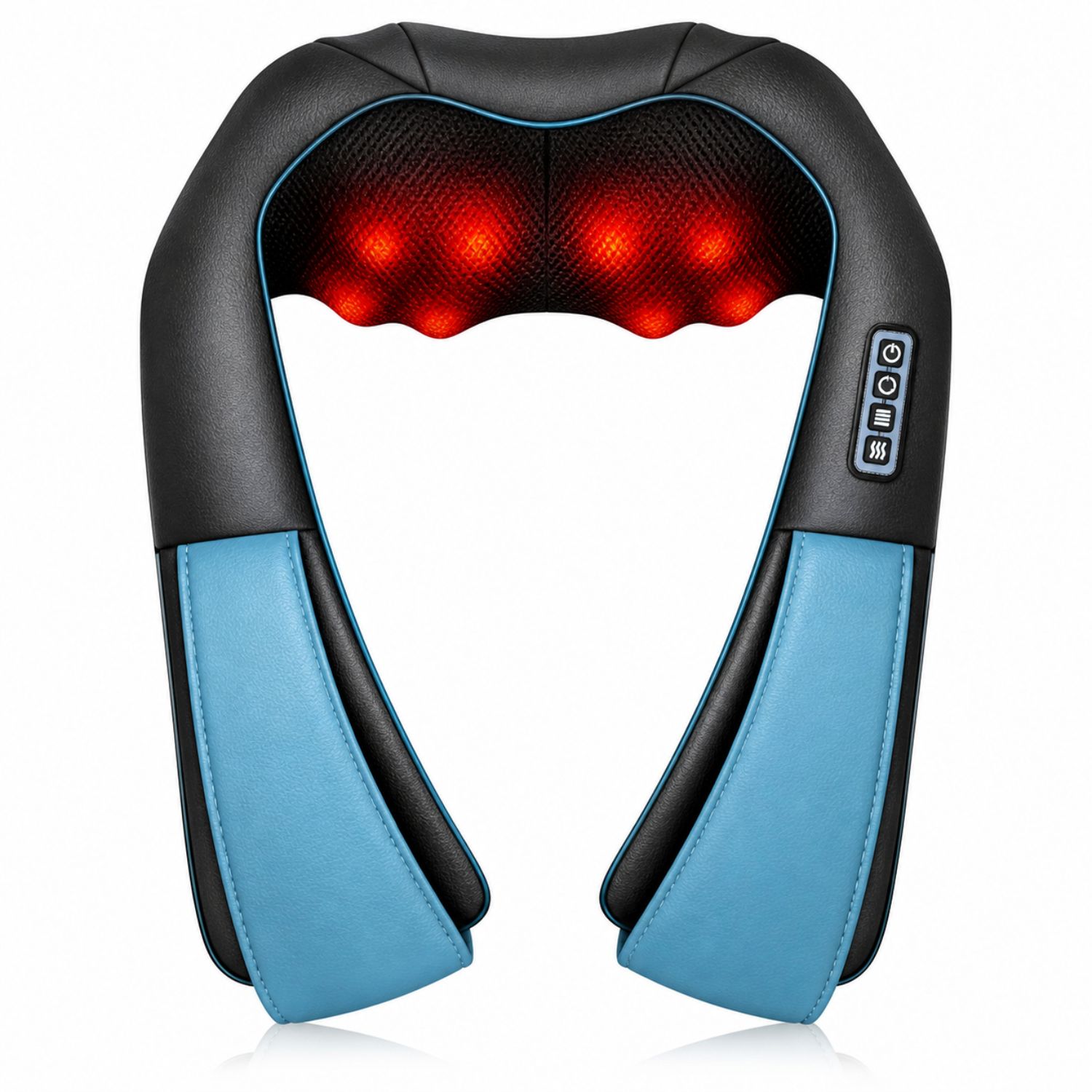 MASAJEADOR SHIATSU CUELLO ESPALDA CON CALOR RECARGABLE AZUL - 1