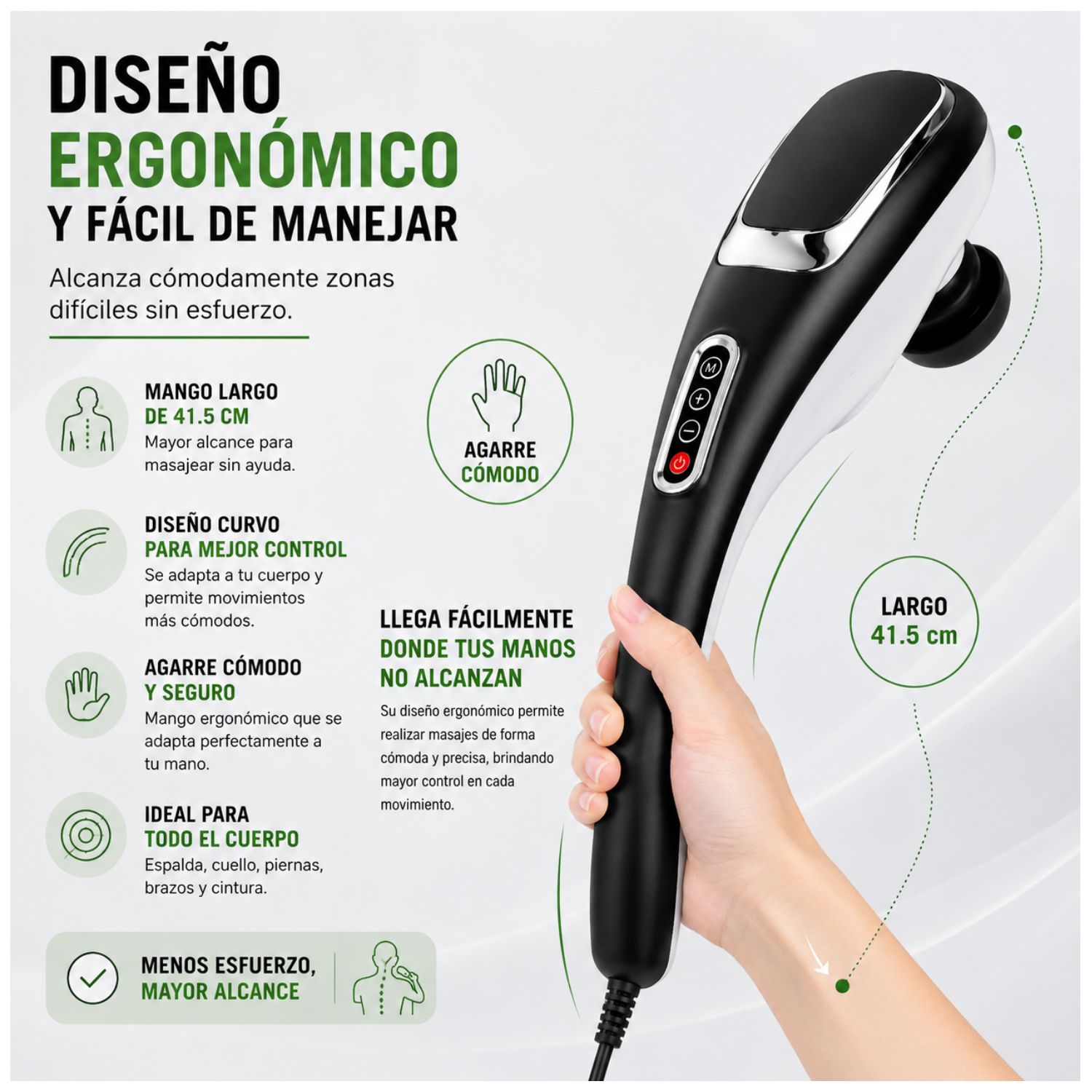 MASAJEADOR CORPORAL ELÉCTRICO DE PERCUSIÓN PROFUNDA CON 7 CABEZALES INTERCAMBIABLES 12 MODOS Y 10 INTENSIDADES - 2
