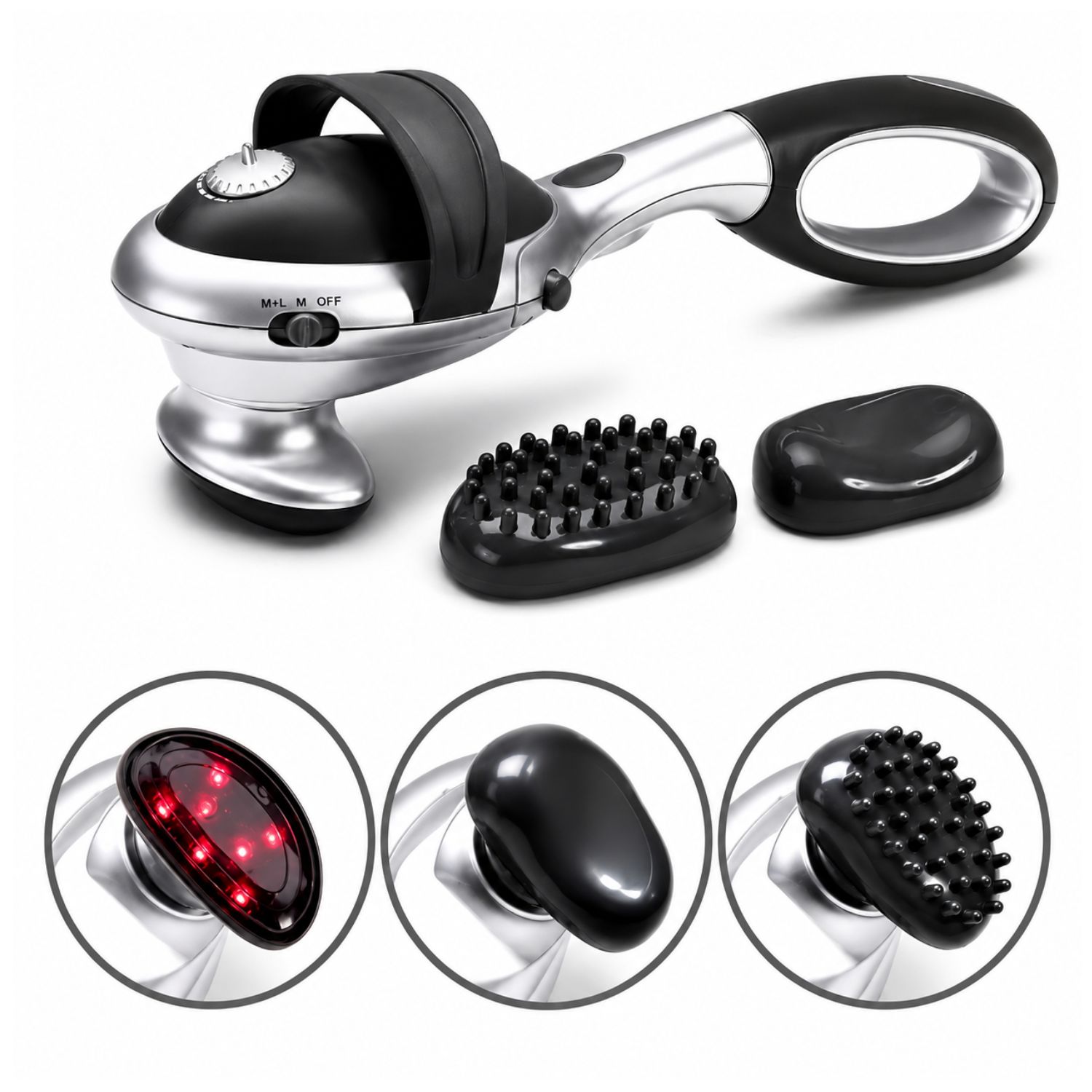 MASAJEADOR ELÉCTRICO DE GOLPETEO PROFESIONAL CON INFRARROJO Y MANGO DESMONTABLE PARA ESPALDA Y CUELLO - 1