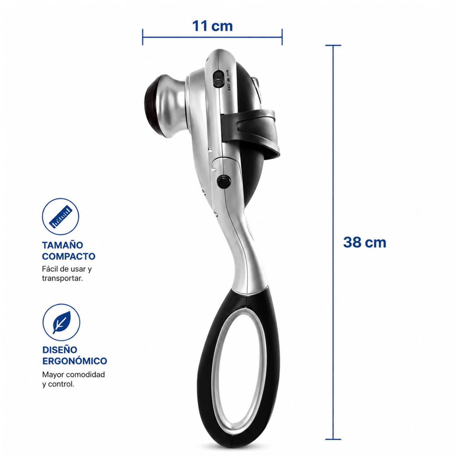 MASAJEADOR ELÉCTRICO DE GOLPETEO PROFESIONAL CON INFRARROJO Y MANGO DESMONTABLE PARA ESPALDA Y CUELLO - 8