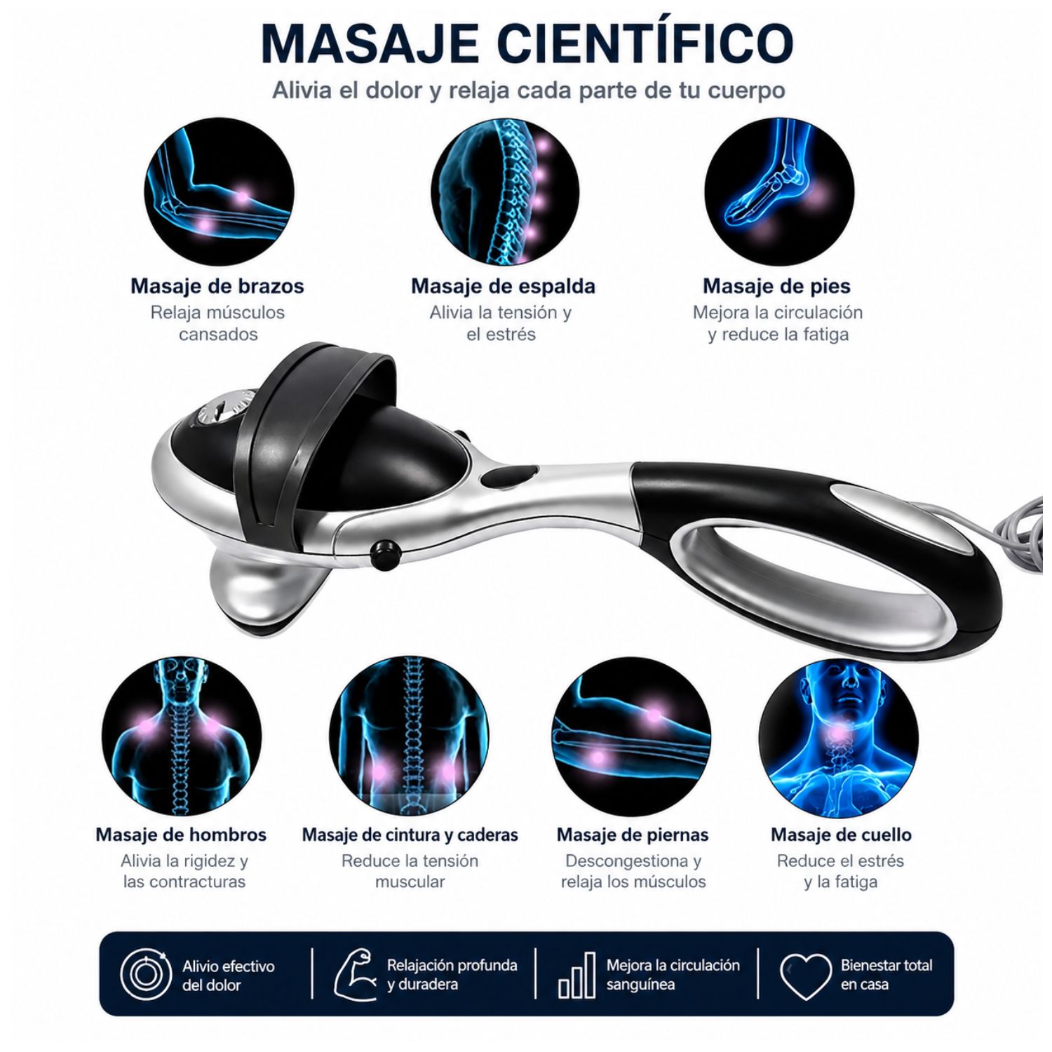 MASAJEADOR CORPORAL ELÉCTRICO PROFESIONAL CON INFRARROJO PARA ESPALDA CUELLO HOMBROS Y RECUPERACIÓN MUSCULAR - 2
