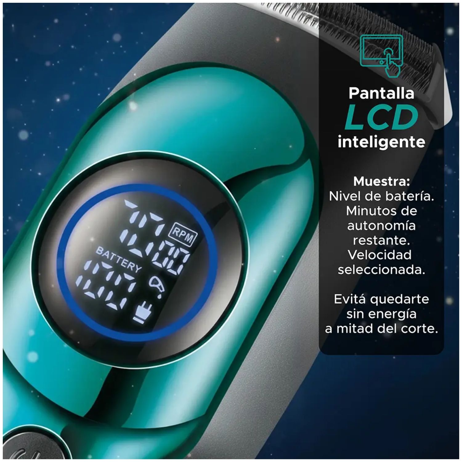 TRIMMER PROFESIONAL PARA CABELLO Y BARBA CON CUCHILLA T MOTOR 7000 RPM VGR V-966 VERDE - 5