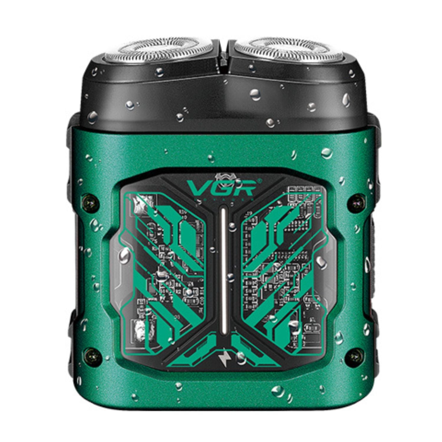 RASURADORA BARBA VGR V-344 ELÉCTRICA ROTATIVA USB-C IPX6 VERDE - 1