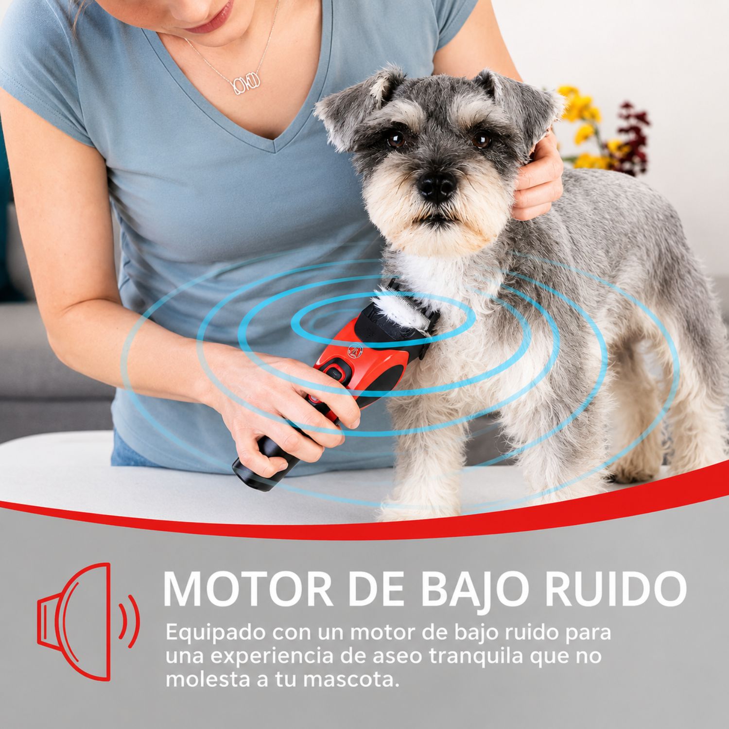 MÁQUINA CORTA PELO PARA MASCOTAS PROFESIONAL PERROS GATOS RECARGABLE USB C PANTALLA DIGITAL LUZ LED VGR V-208 - 3