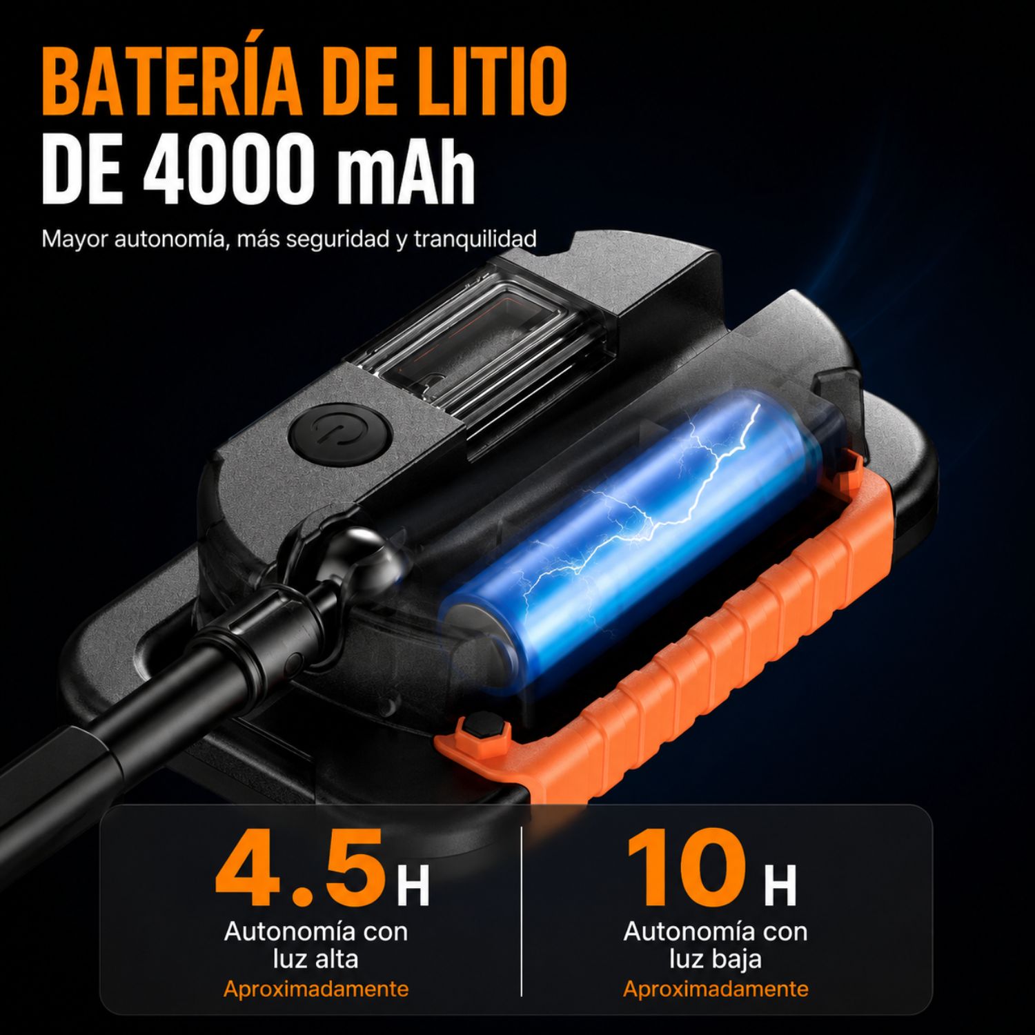 LÁMPARA DE TRABAJO LED COB 10W RECARGABLE USB-C CON IMÁN, PINZA MULTIFUNCIÓN, GANCHO Y BRAZO AJUSTABLE 800 LM - 7