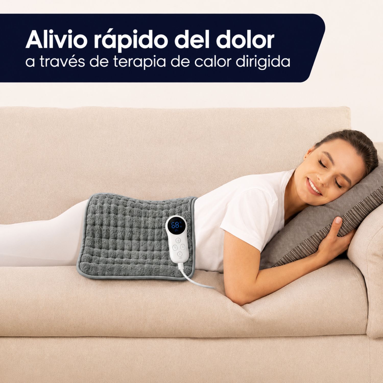 COJÍN TÉRMICO ELÉCTRICO PARA DOLORES MUSCULARES MENSTRUALES ESPALDA Y PIERNAS 30X60 CM MANTA - 4