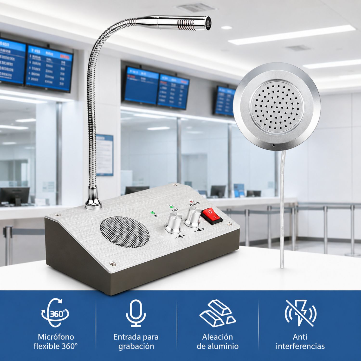 INTERCOMUNICADOR PARA VENTANAS CON AUDIO BIDIRECCIONAL INTERFONO ANTI RUIDO - 2