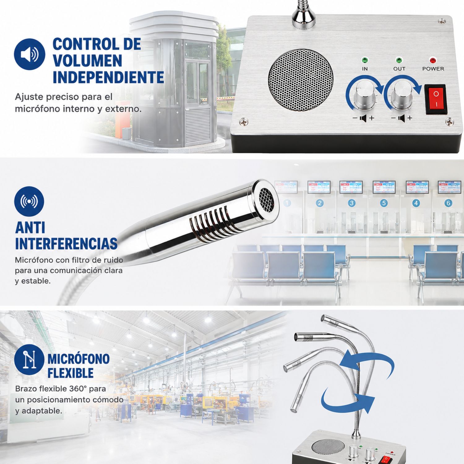 INTERCOMUNICADOR PARA VENTANAS CON AUDIO BIDIRECCIONAL INTERFONO ANTI RUIDO - 5