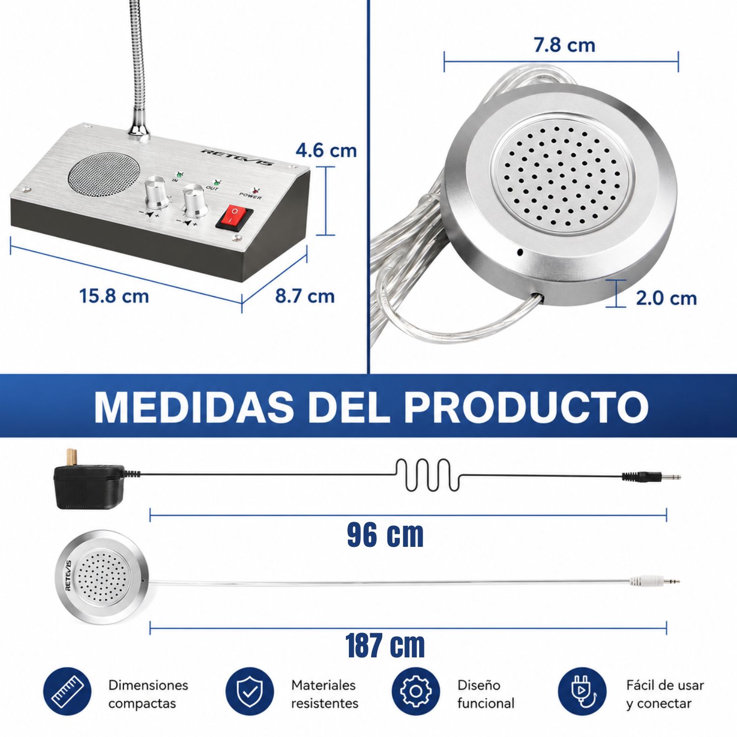 INTERCOMUNICADOR PARA VENTANAS CON AUDIO BIDIRECCIONAL INTERFONO ANTI RUIDO - 6