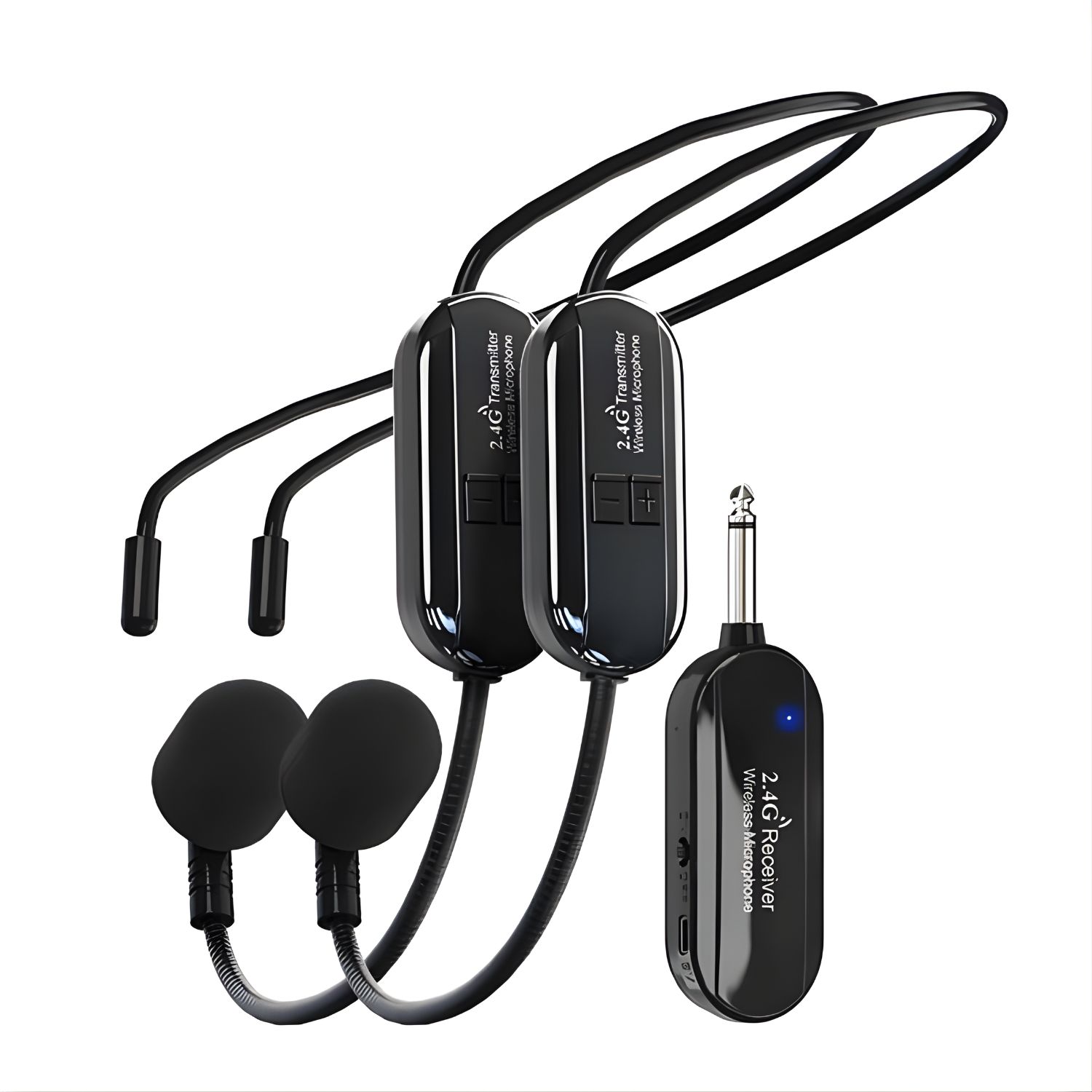 MICRÓFONO INALÁMBRICO PROFESIONAL DUAL DIADEMA Y MANO 2 EN 1 RECARGABLE 2.4G PARA CONFERENCIAS - 1
