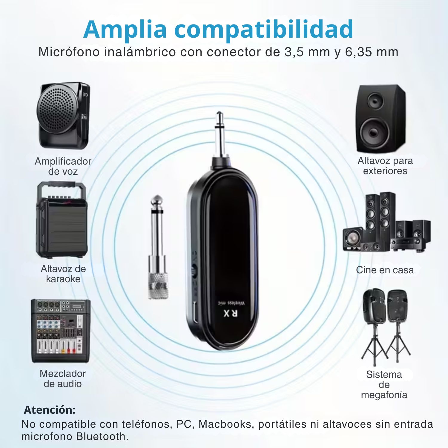 MICRÓFONO INALÁMBRICO PROFESIONAL DUAL DIADEMA Y MANO 2 EN 1 RECARGABLE 2.4G PARA CONFERENCIAS - 2