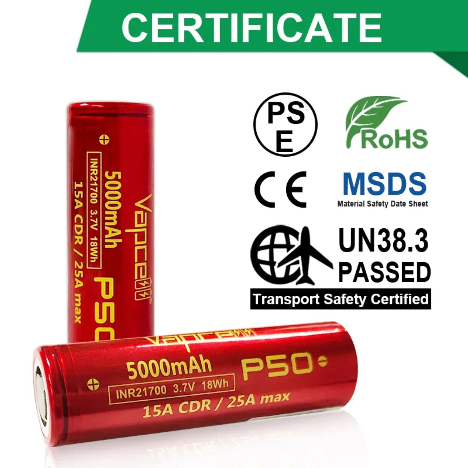 BATERÍA RECARGABLE 21700 5000MAH LITIO ALTA DESCARGA PARA LINTERNAS Y HERRAMIENTAS - 3
