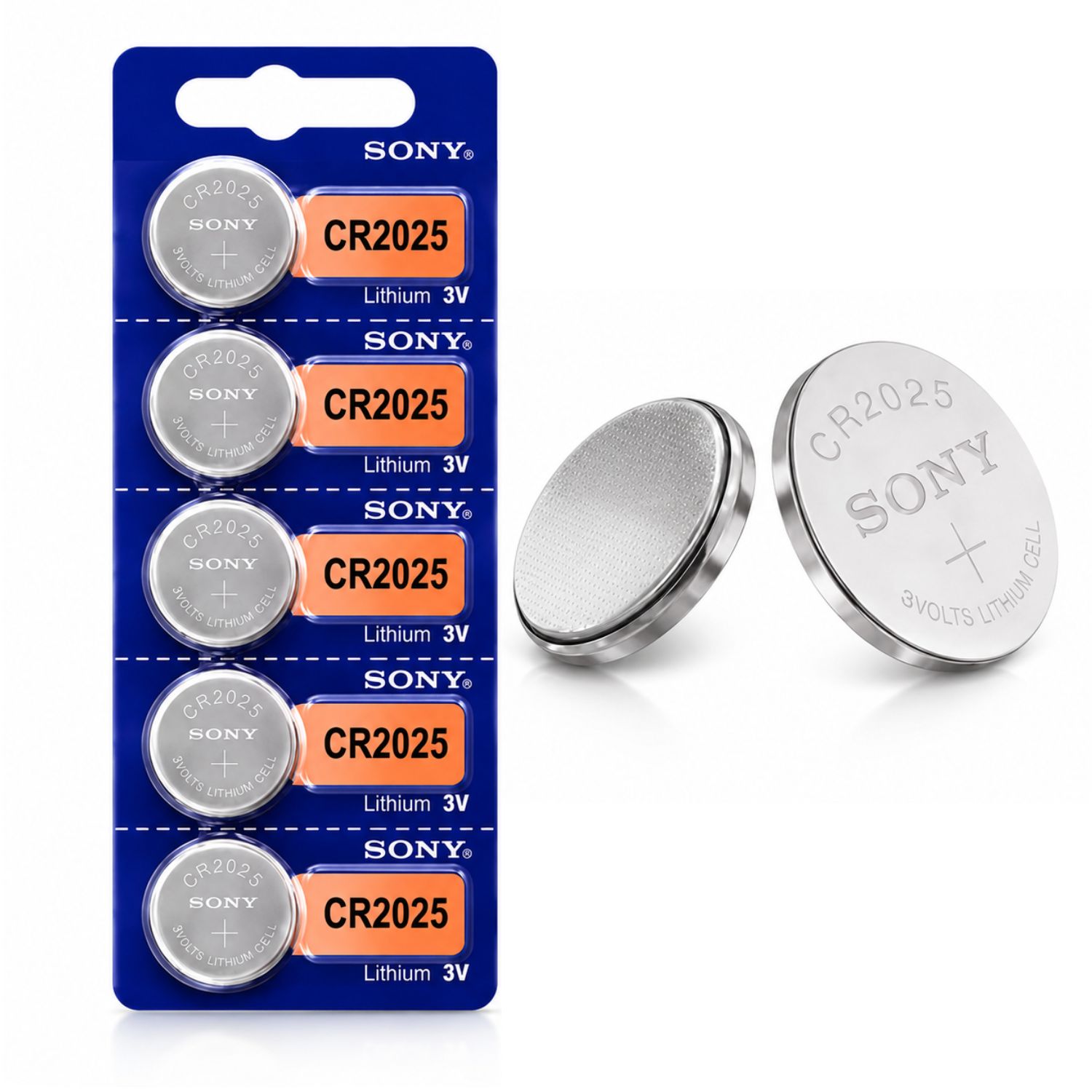 PILAS BOTÓN CR2025 3V LITIO BLÍSTER X5 PARA RELOJES, CONTROLES, GLUCÓMETROS Y LLAVES DE AUTO - 1