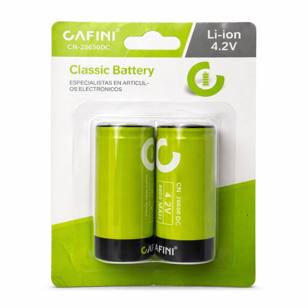 BATERÍA RECARGABLE 26650 LI-ION 3000MAH 3.7V PACK X2 PARA LINTERNAS Y DISPOSITIVOS - 1