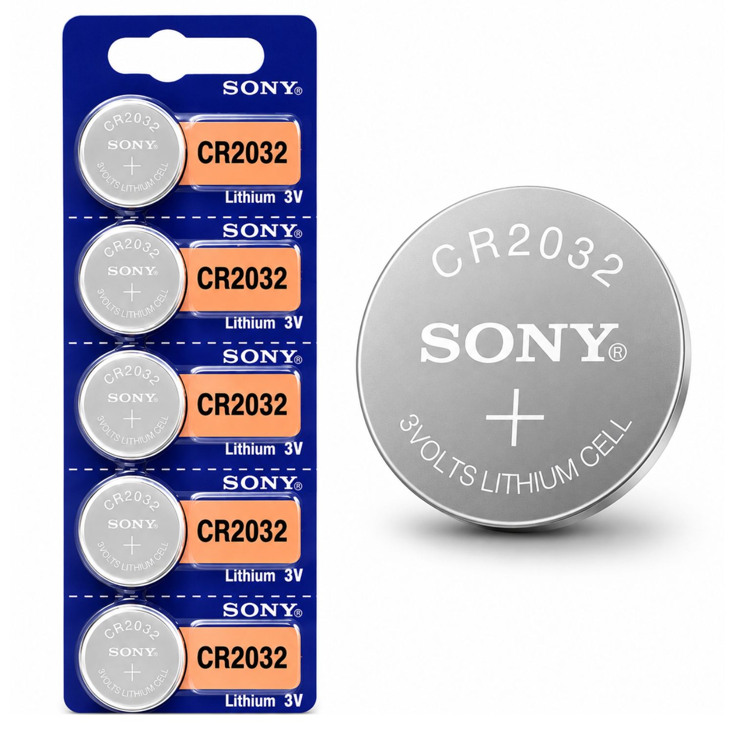 PILAS SONY CR2032 3V LITIO PACK 5 UNIDADES - 1